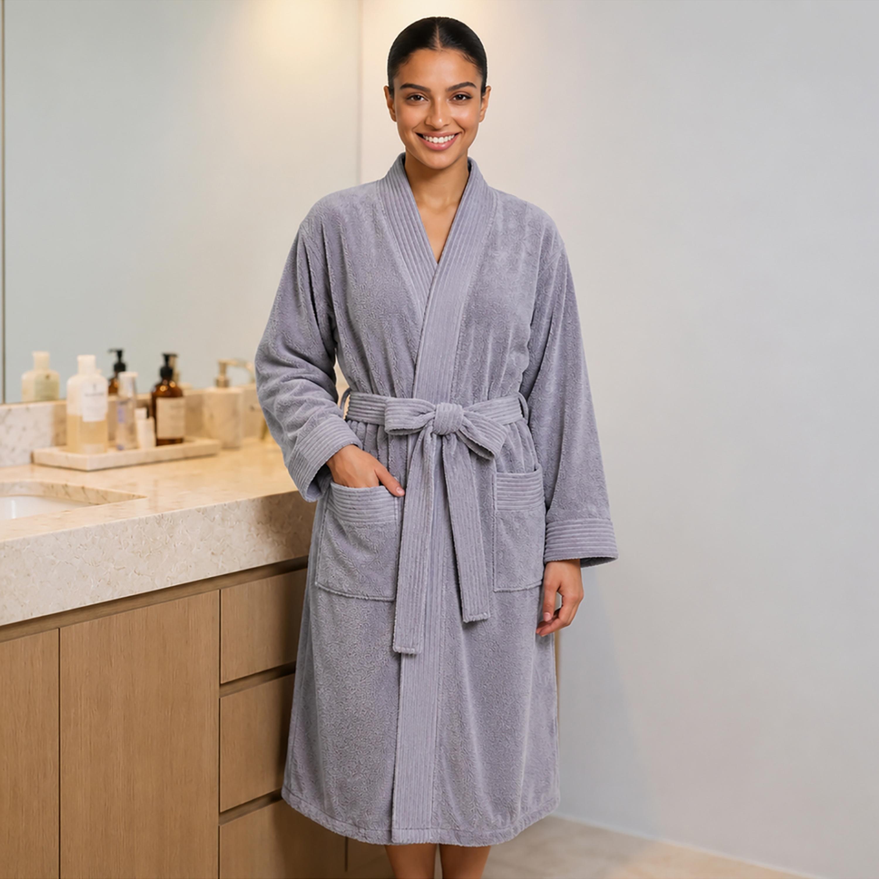 Donetella Microfiber Comfort Collection Solid Soft Bathrobe (Super Absorbent) - Extra Extra Large-household-bathandlaundry-bathlinen-bathrobesandslippers-bathrobes-image-3