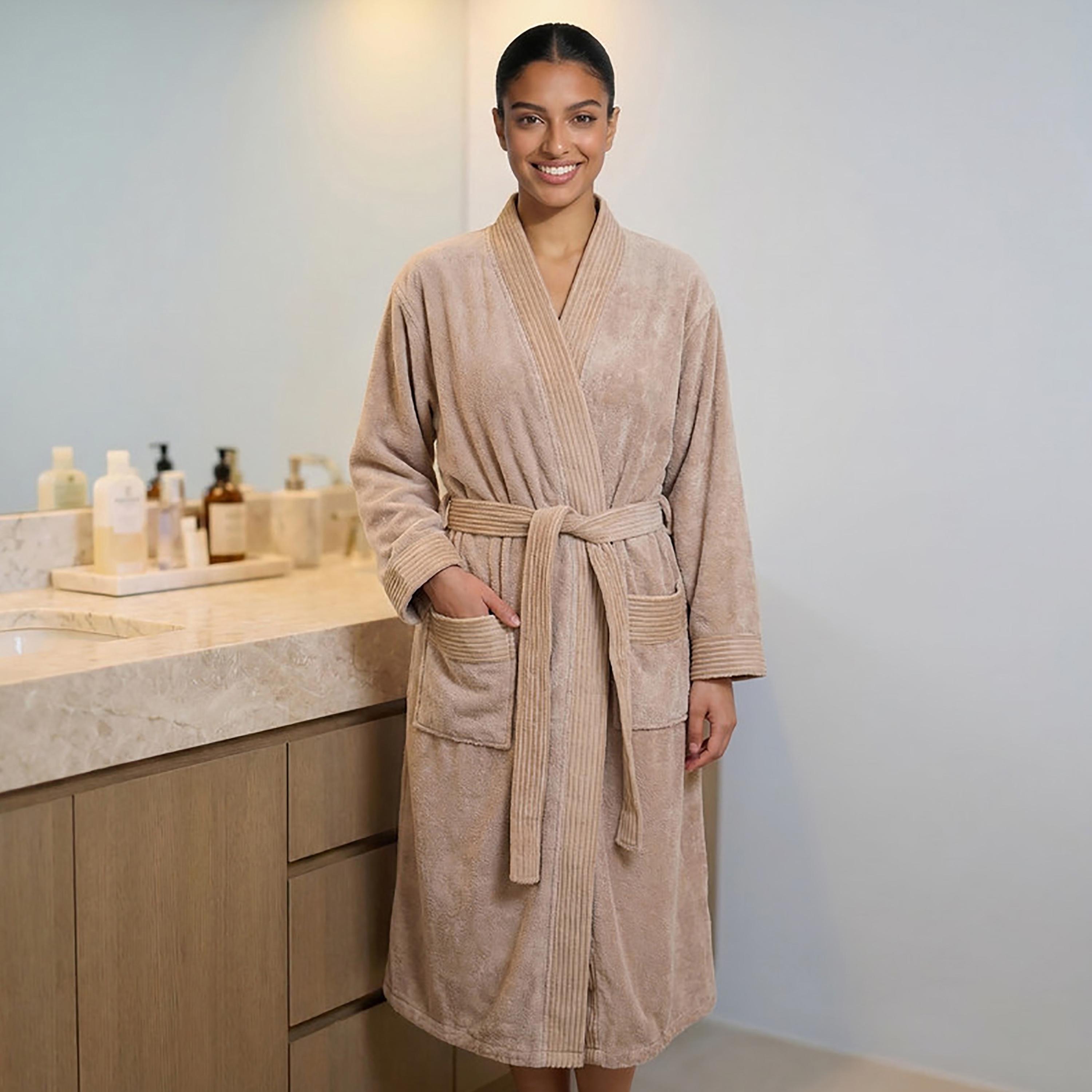 Donetella Microfiber Comfort Collection Solid Soft Bathrobe (Super Absorbent) - Extra Extra Large-household-bathandlaundry-bathlinen-bathrobesandslippers-bathrobes-image-3