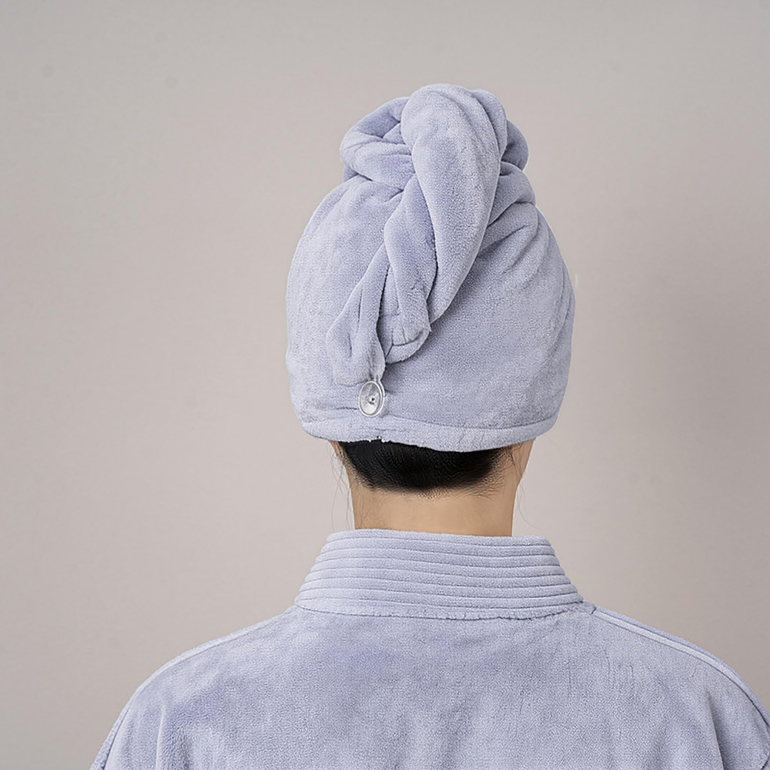 Donetella Hair Care Collection Solid Quick Dry Hair Wrap Set (Button Closure) - 30X70 Cm-household-bathandlaundry-bathlinen-towels-image-3