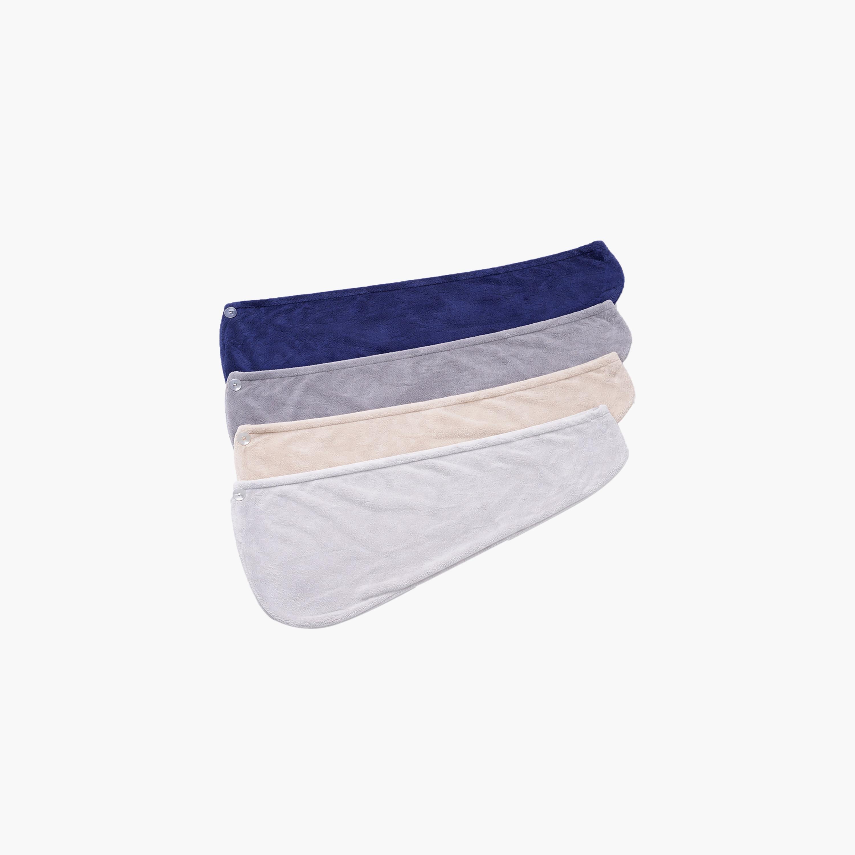 Donetella Hair Care Collection Solid Quick Dry Hair Wrap Set (Button Closure) - 30X70 Cm-household-bathandlaundry-bathlinen-towels-image-1