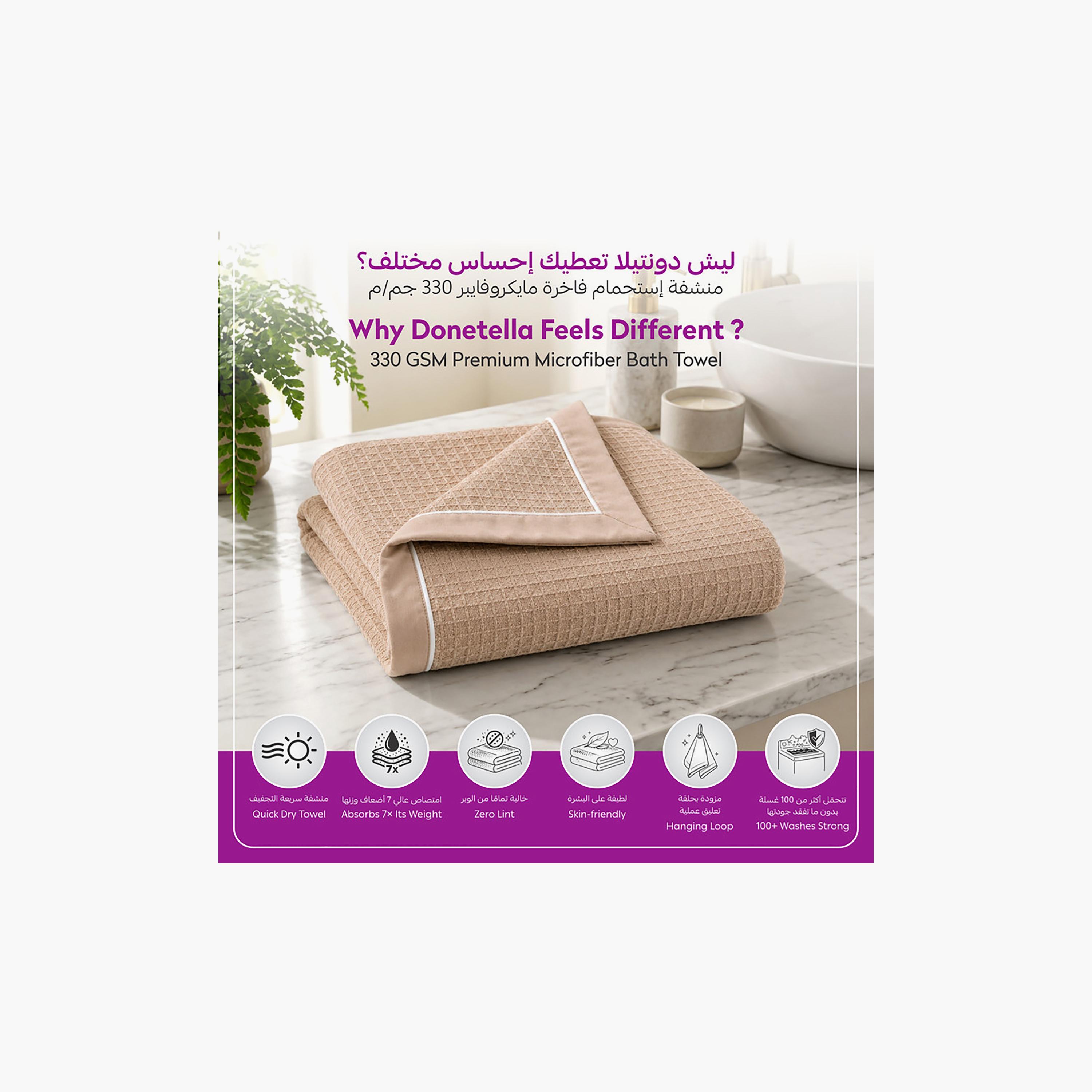 Donetella Microfiber Comfort Collection Textured Soft Bath Towel (Quick-Dry) - Large-household-bathandlaundry-bathlinen-towels-image-3