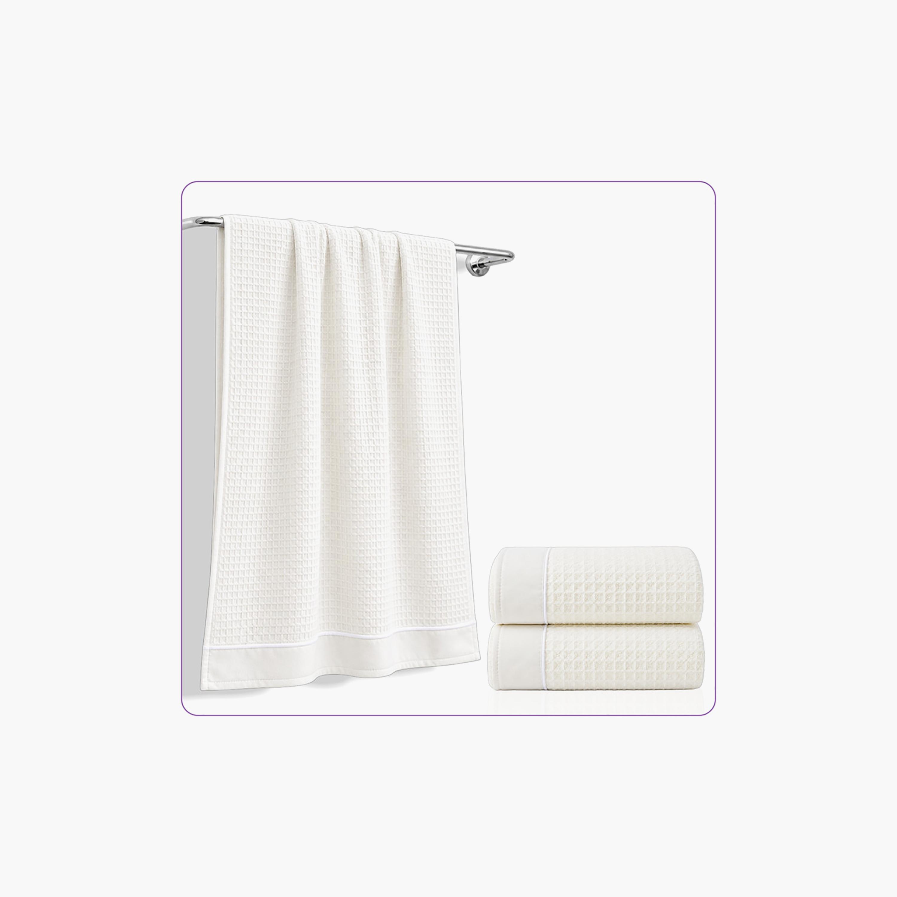Donetella Microfiber Comfort Collection Textured Soft Bath Towel (Quick-Dry) - Large-household-bathandlaundry-bathlinen-towels-image-2