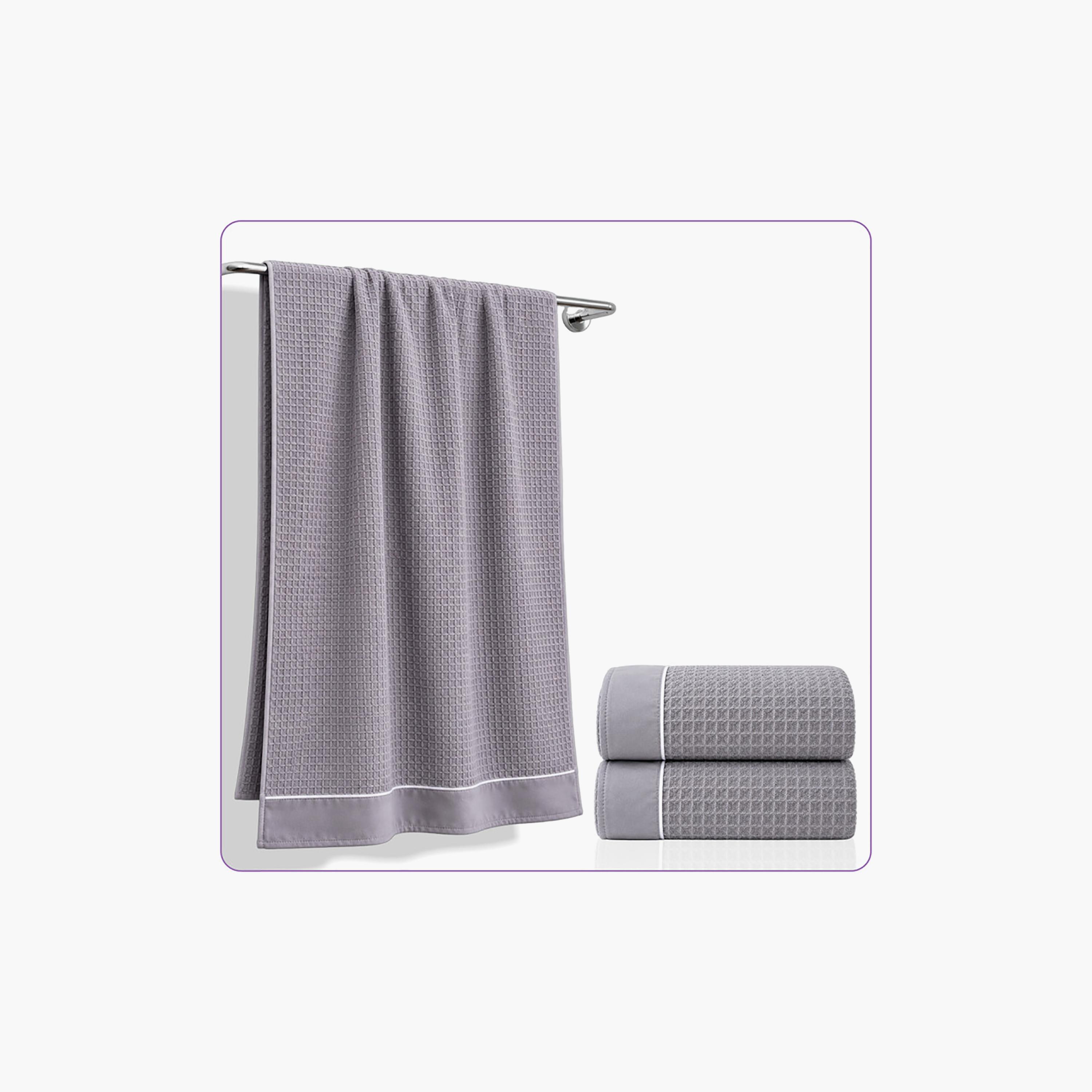 Donetella Microfiber Comfort Collection Textured Soft Bath Towel (Quick-Dry) - Large-household-bathandlaundry-bathlinen-towels-image-2