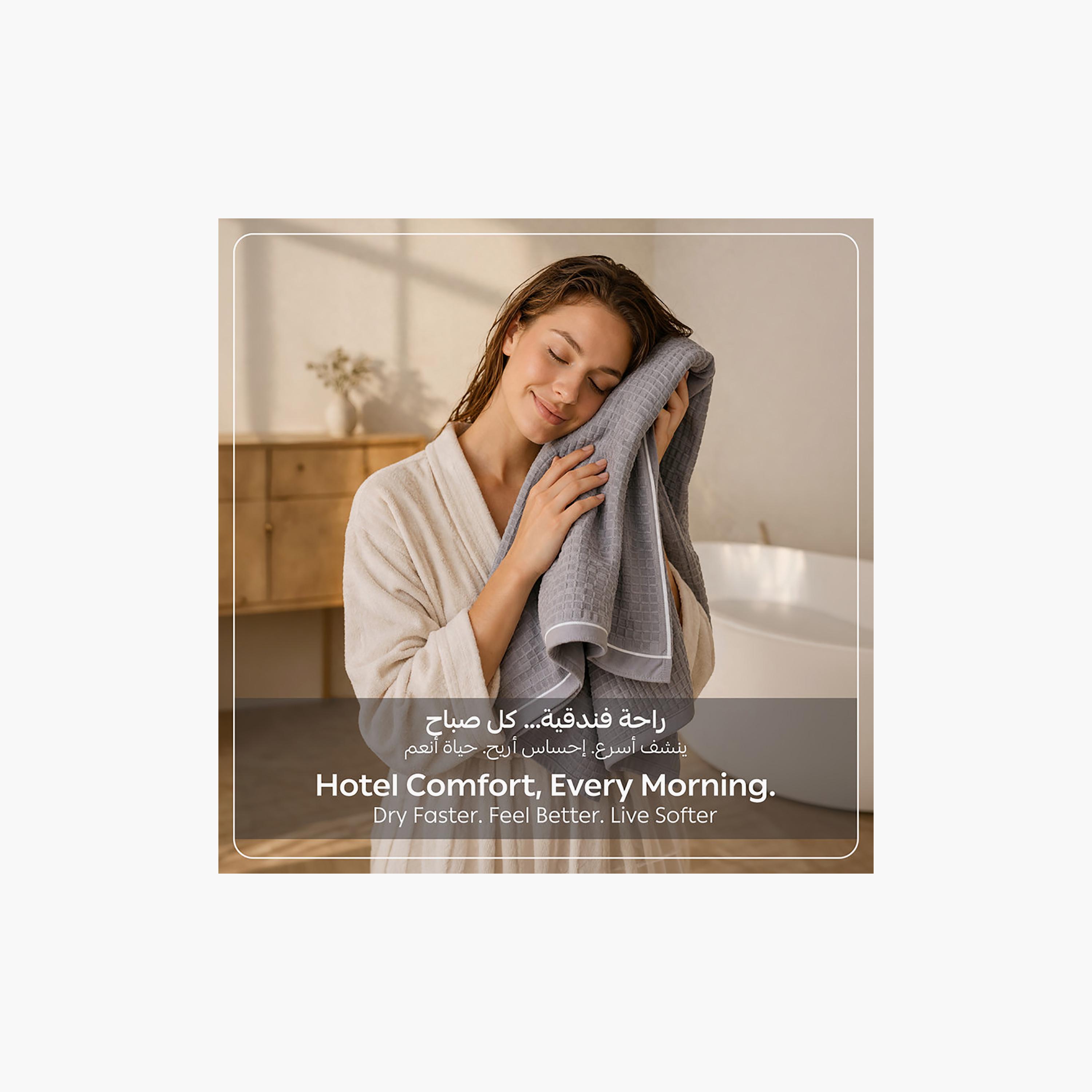 Donetella Microfiber Comfort Collection Textured Soft Bath Towel (Quick-Dry) - Large-household-bathandlaundry-bathlinen-towels-image-4