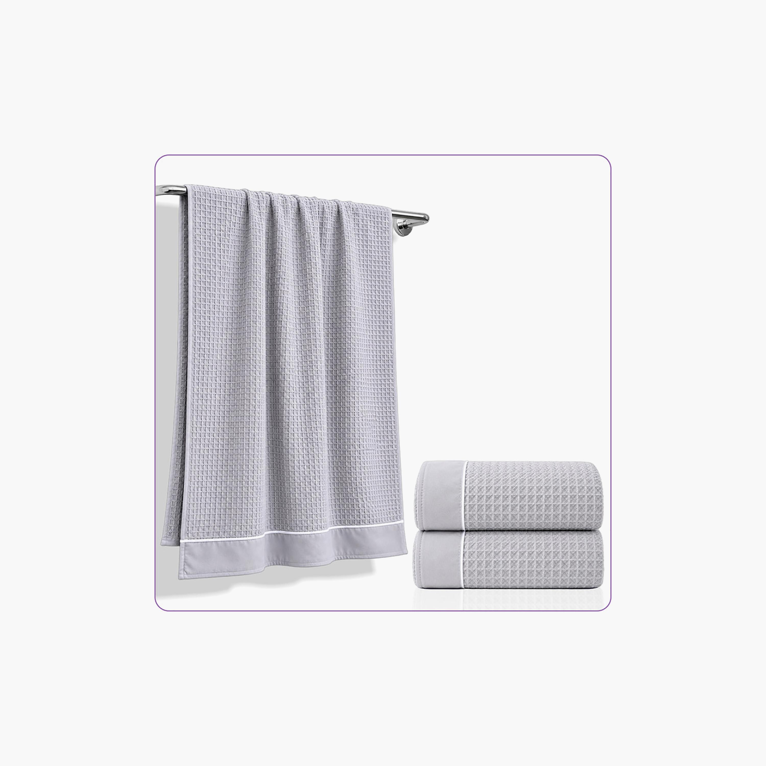 Donetella Microfiber Comfort Collection Textured Soft Bath Towel (Quick-Dry) - Large-household-bathandlaundry-bathlinen-towels-image-2