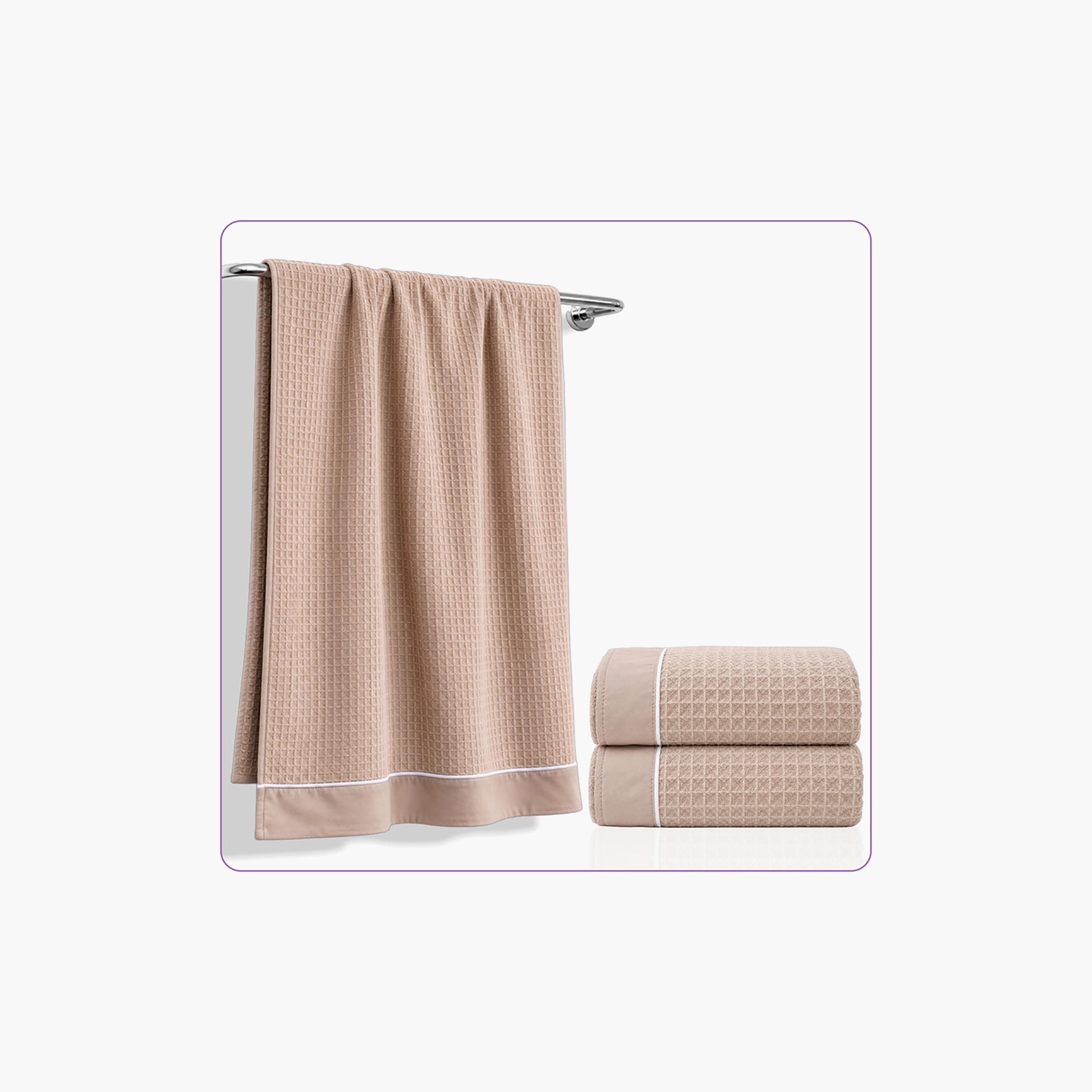 Donetella Microfiber Comfort Collection Textured Soft Bath Towel (Quick-Dry) - Large-household-bathandlaundry-bathlinen-towels-image-2