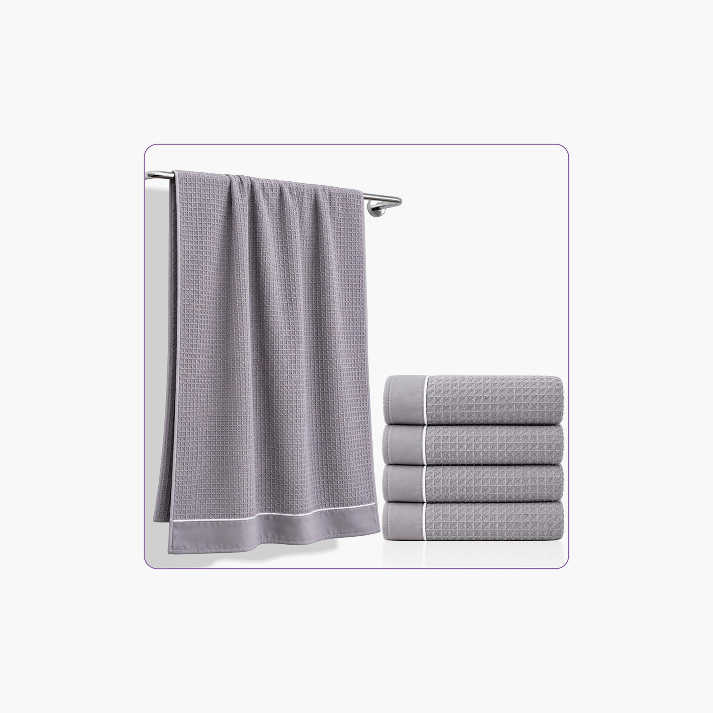Donetella Microfiber Comfort Collection Textured Soft Bath Towel (Quick-Dry) - Large-household-bathandlaundry-bathlinen-towels-image-2