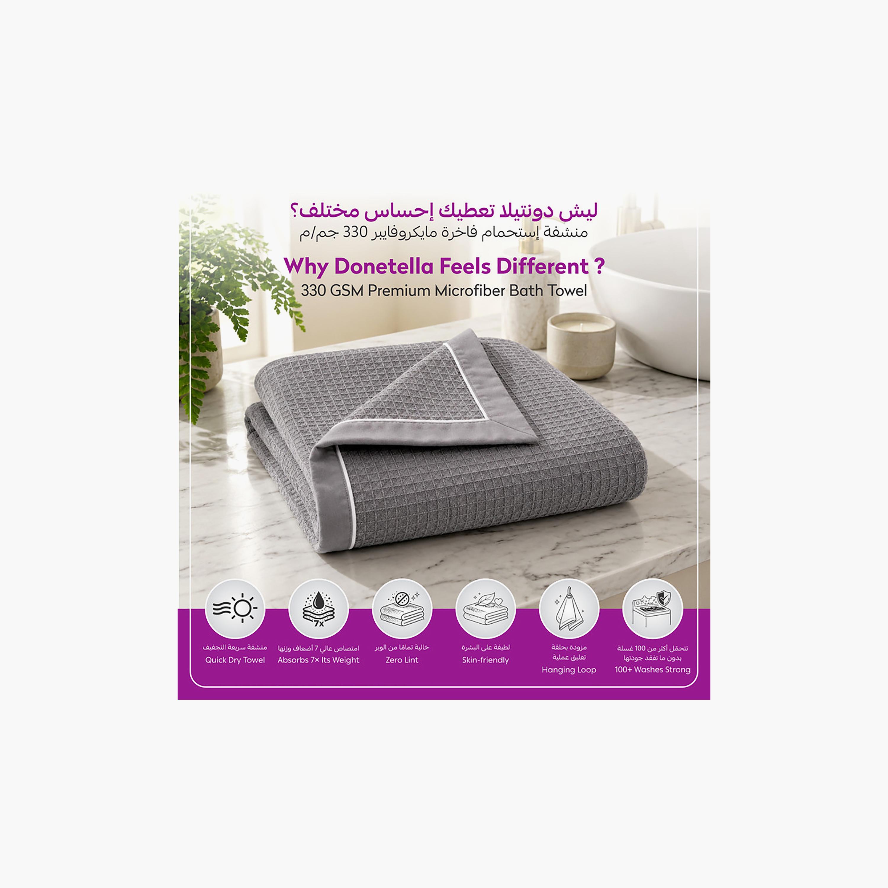 Donetella Microfiber Comfort Collection Textured Soft Bath Towel (Quick-Dry) - Large-household-bathandlaundry-bathlinen-towels-image-5