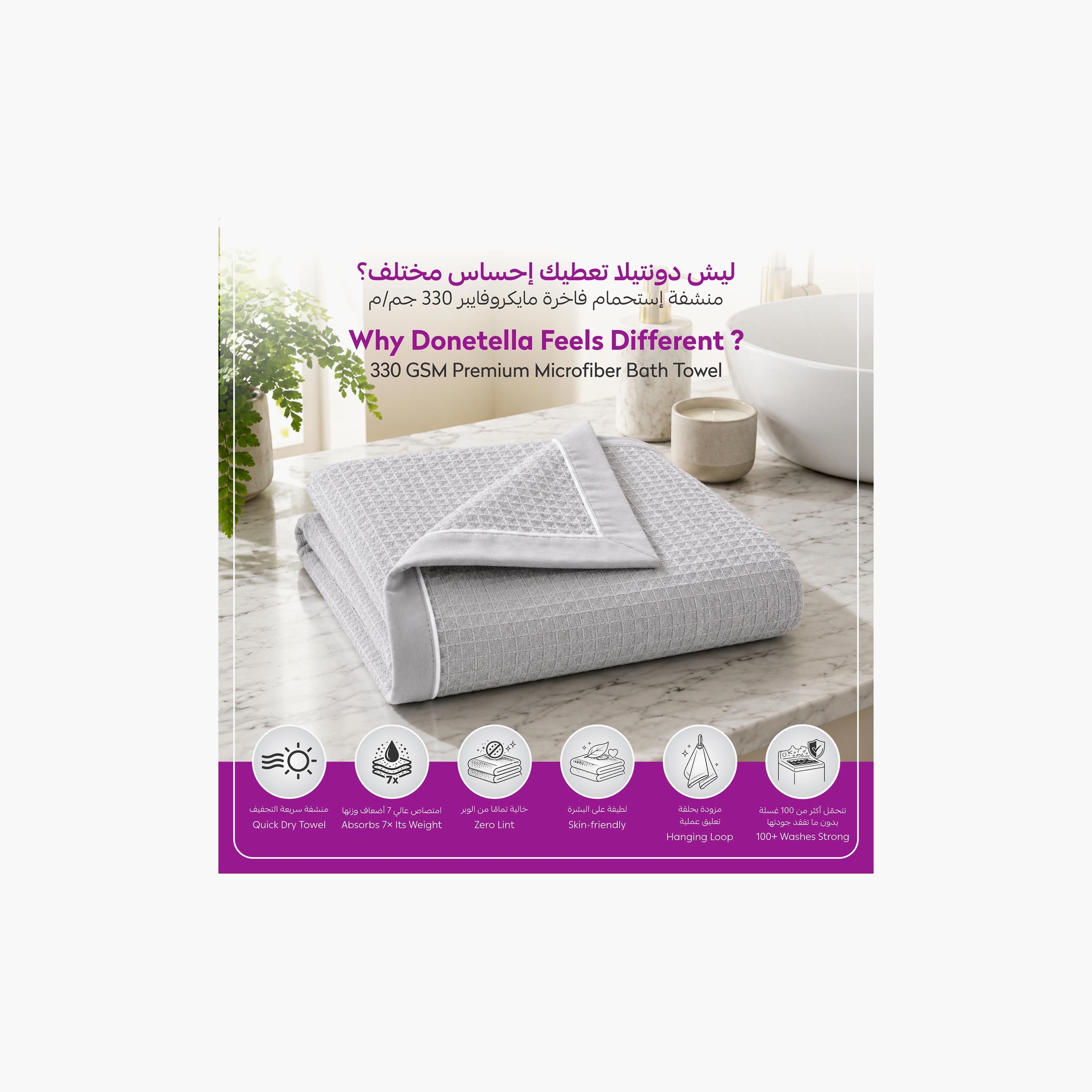 Donetella Microfiber Comfort Collection Textured Soft Bath Towel (Quick-Dry) - Large-household-bathandlaundry-bathlinen-towels-image-3