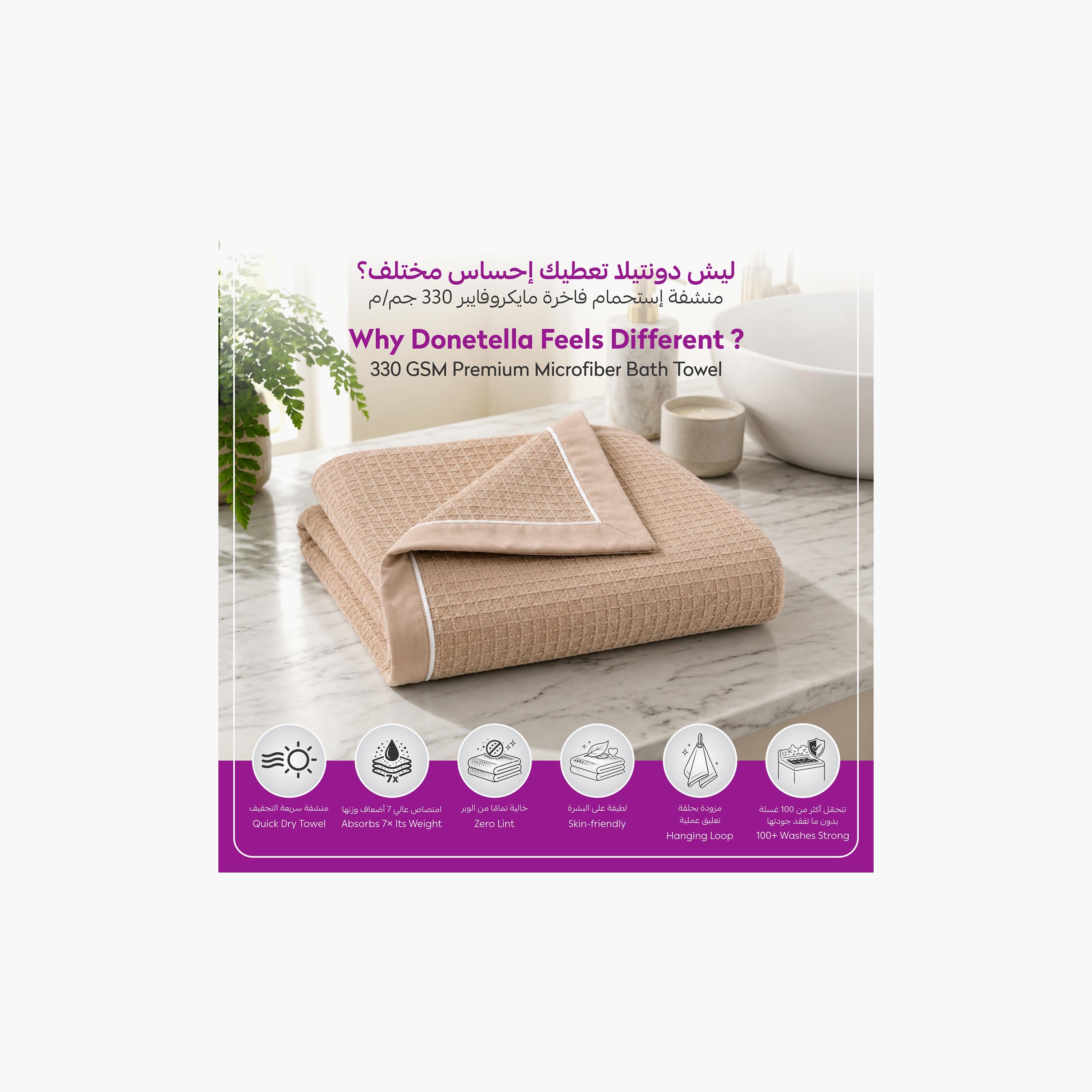 Donetella Microfiber Comfort Collection Textured Soft Bath Towel (Quick-Dry) - Large-household-bathandlaundry-bathlinen-towels-image-3