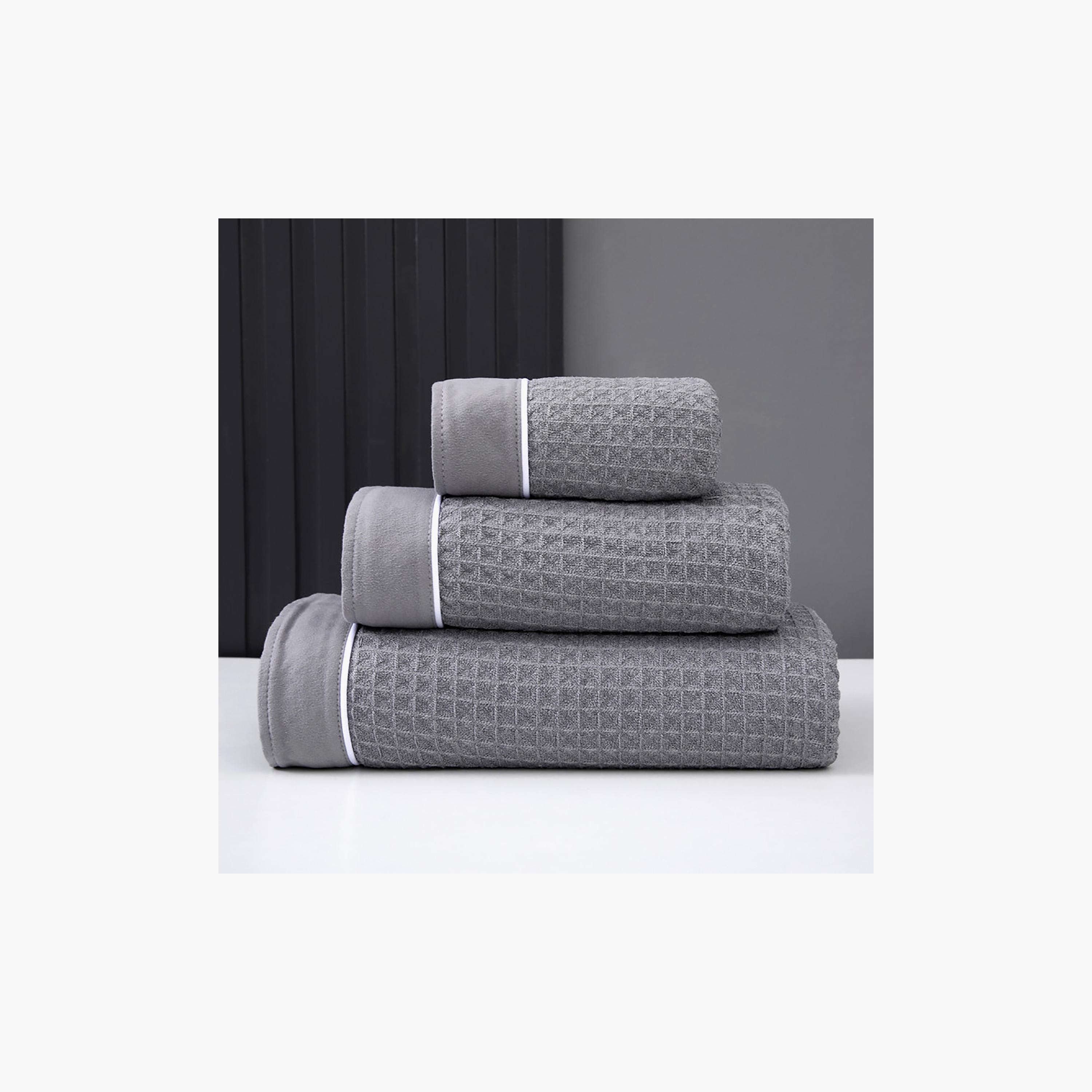 Donetella Microfiber Comfort Collection Textured Soft Towel Set (Quick-Dry) - 50X90 Cm-household-bathandlaundry-bathlinen-towels-image-2