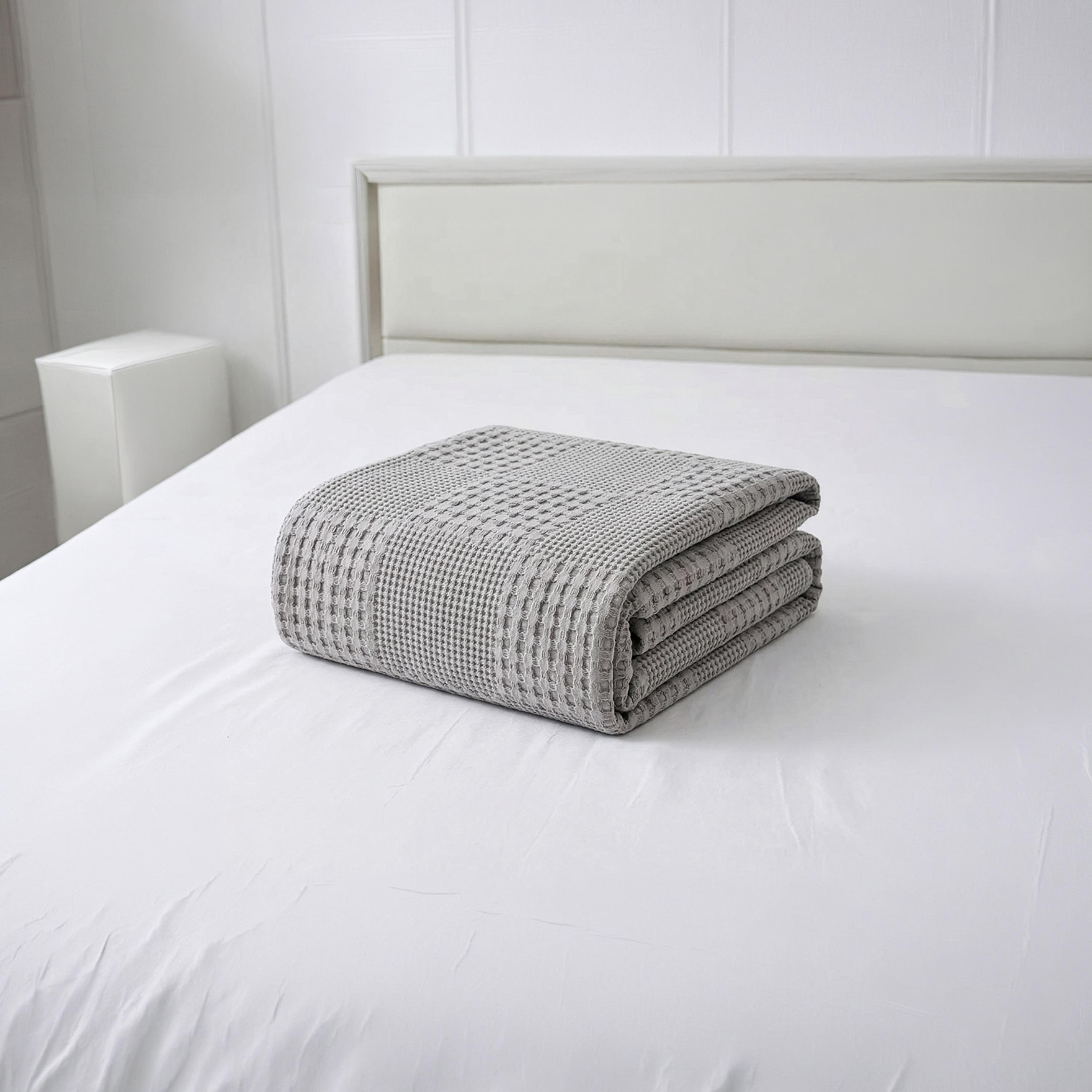 Donetella Waffle Hypoallergenic Breathable Blanket - 140X200 Cm-household-cushionsandthrows-throwsandblankets-blankets-image-1