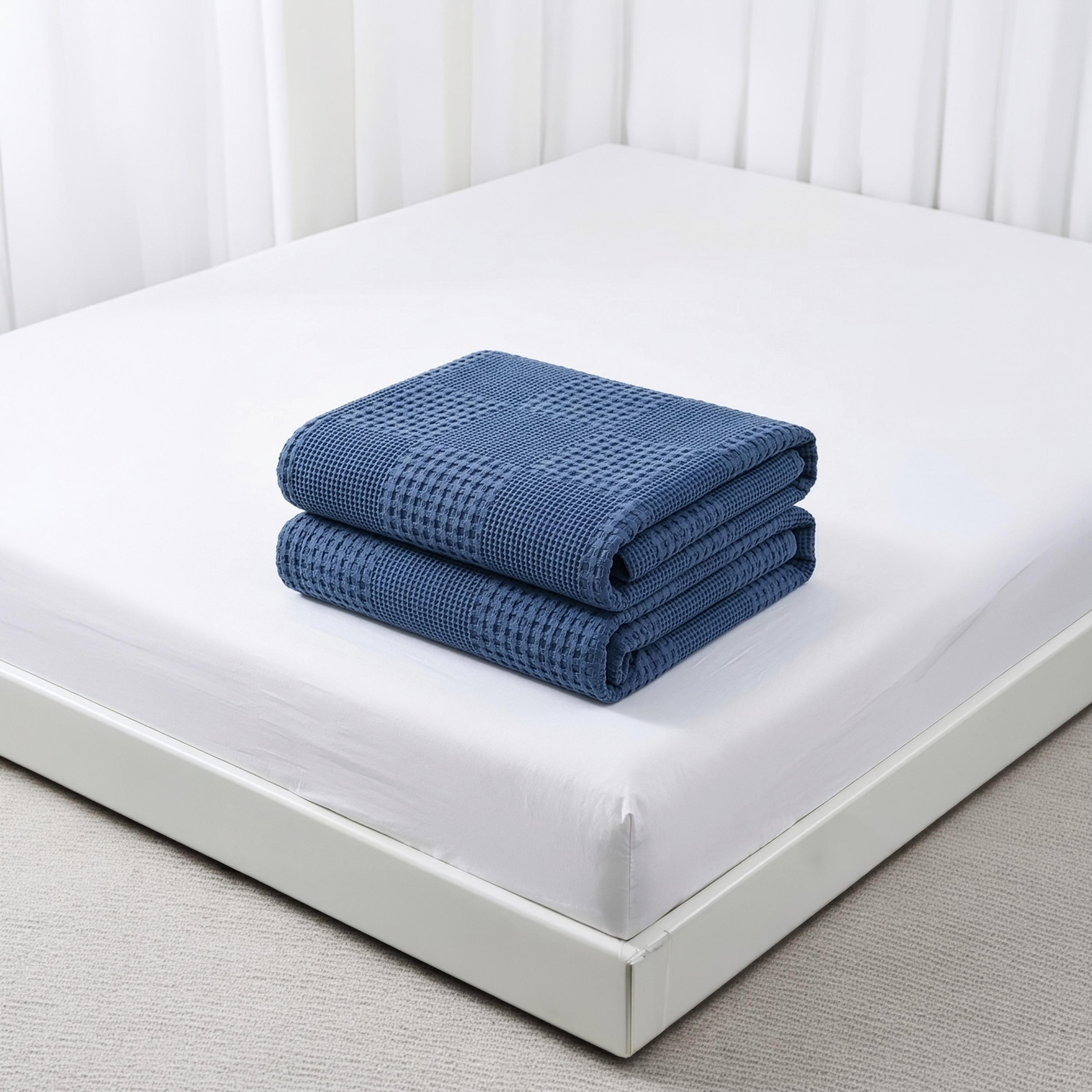 Donetella Waffle Hypoallergenic Breathable Blanket - 140X200 Cm-household-cushionsandthrows-throwsandblankets-blankets-image-1