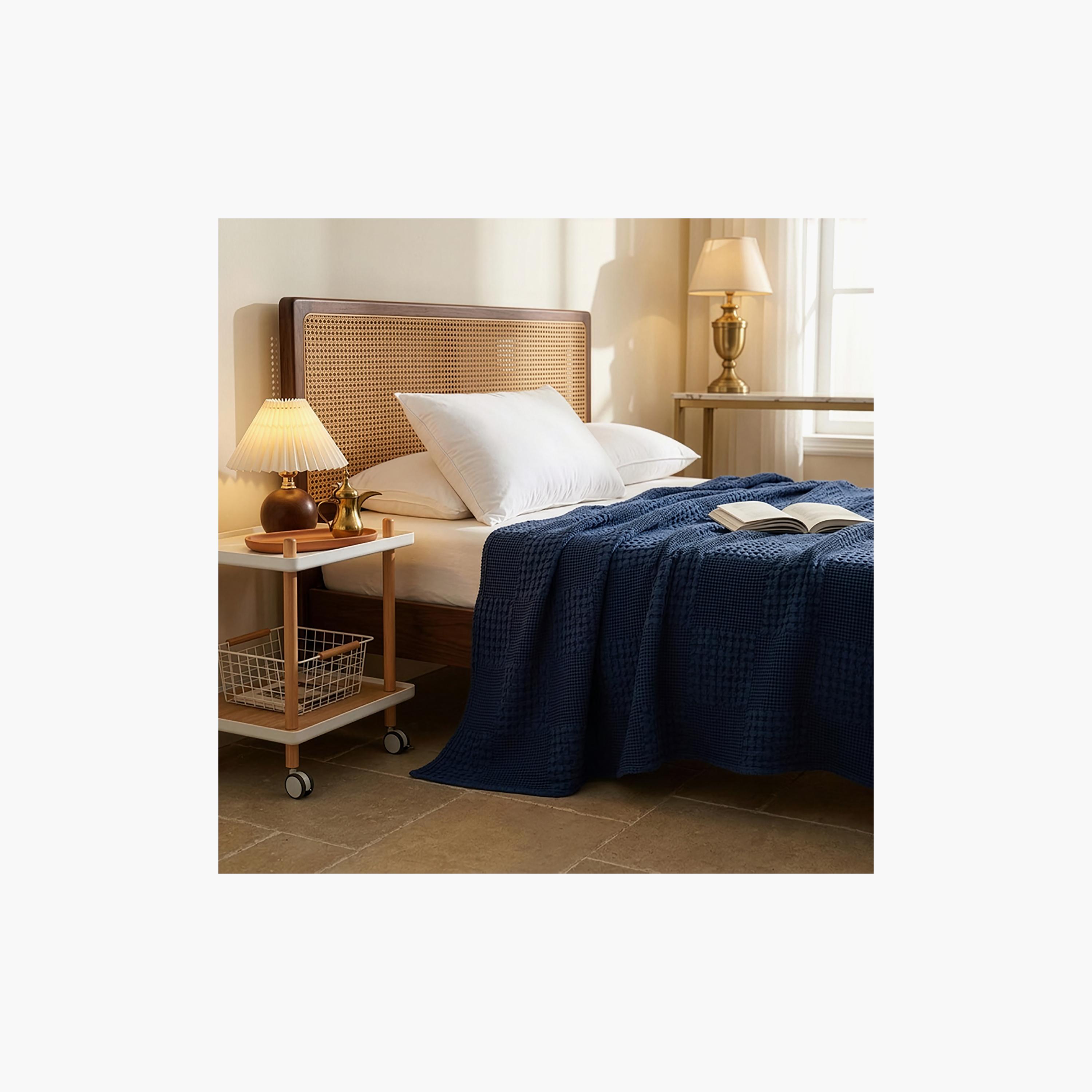 Donetella Waffle Hypoallergenic Breathable Blanket - 140X200 Cm-household-cushionsandthrows-throwsandblankets-blankets-image-3