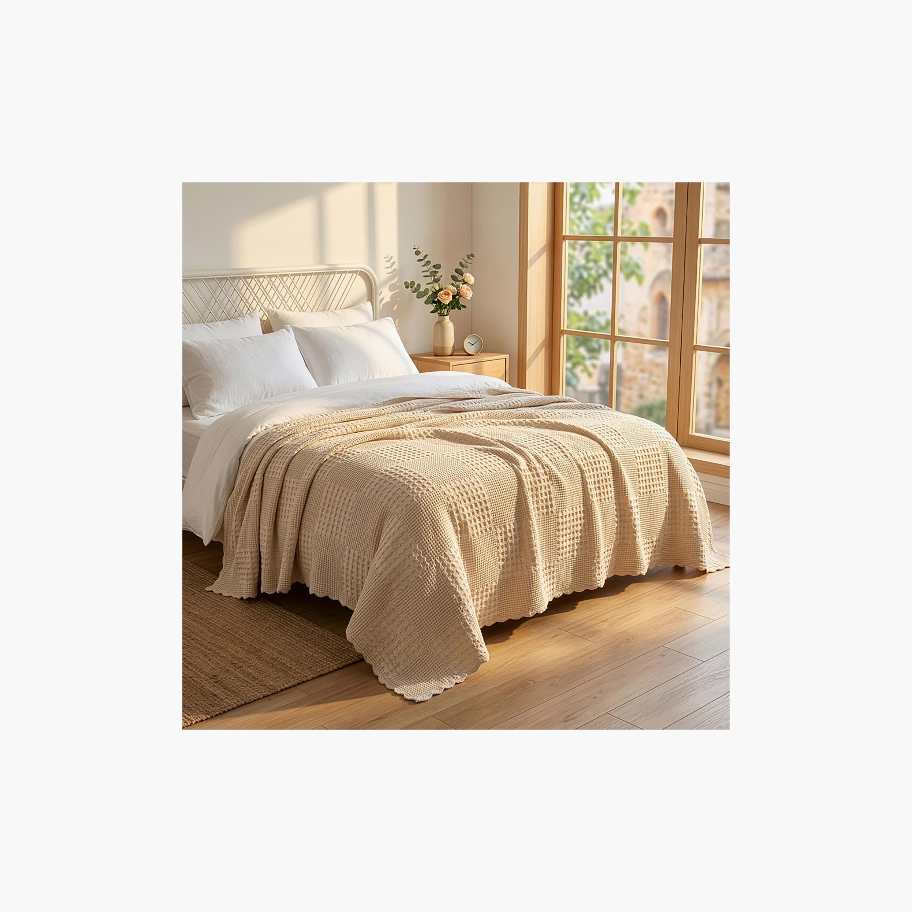 بطانية دونيتيلا وافل مضادة للحساسية وجيدة التهوية - 140 × 200 سم-household-cushionsandthrows-throwsandblankets-blankets-image-3