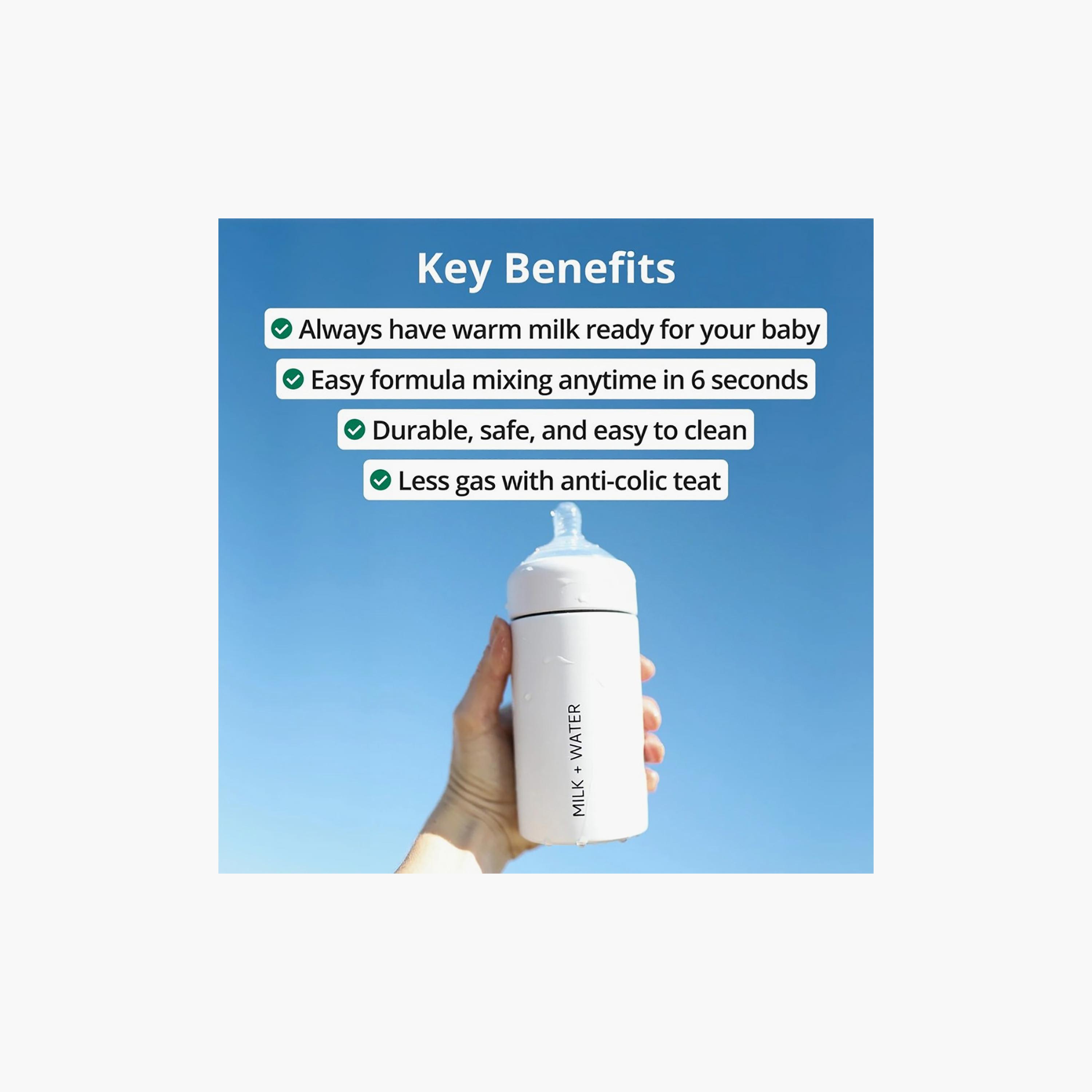Milk + Water All In One Stainless Steel Feeding Bottle - Fast Flow-baby-feeding-feedingbottles-bottlesandteats-image-2
