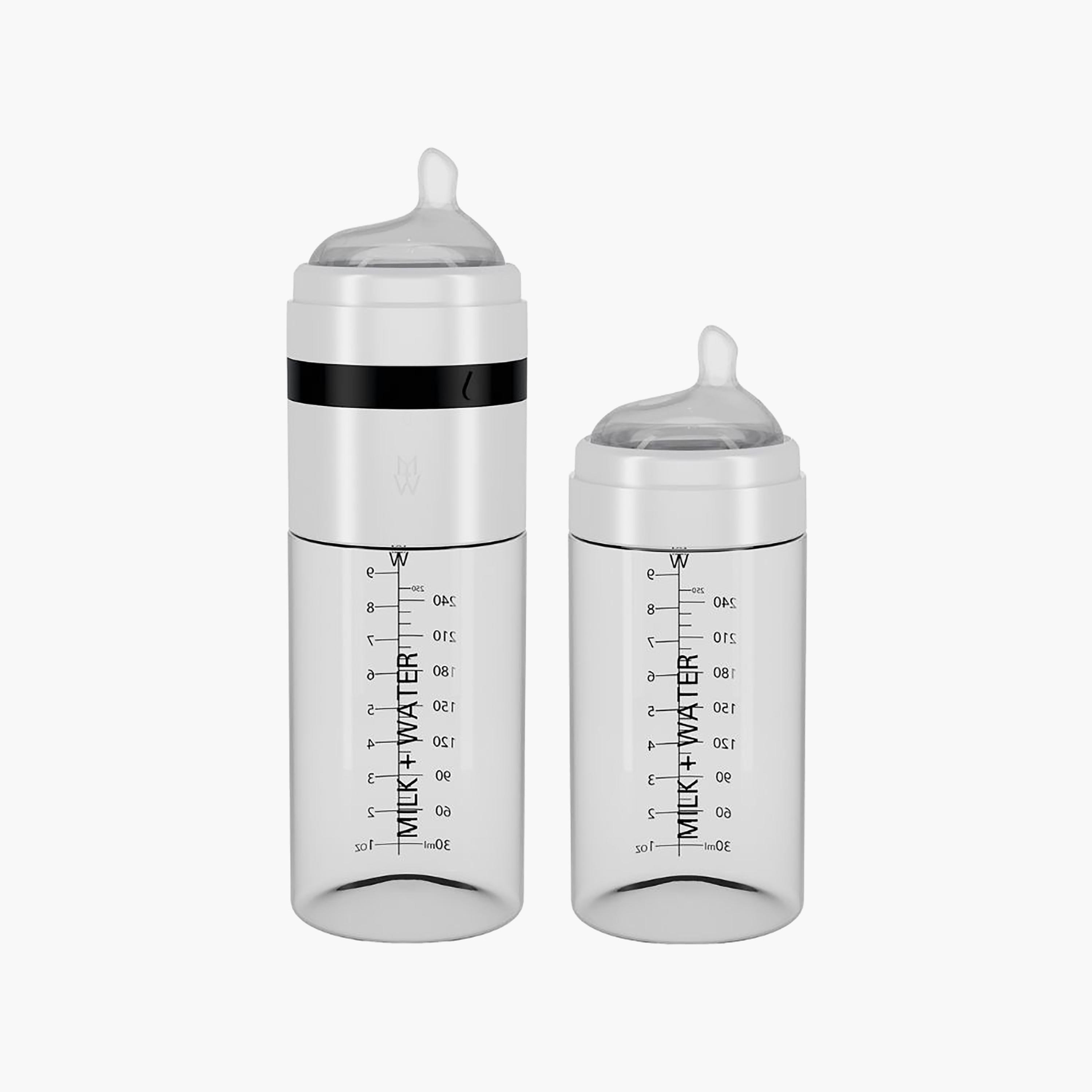 Milk + Water All In One Glass Feeding Bottle - Medium Flow-baby-feeding-feedingbottles-bottlesandteats-image-2