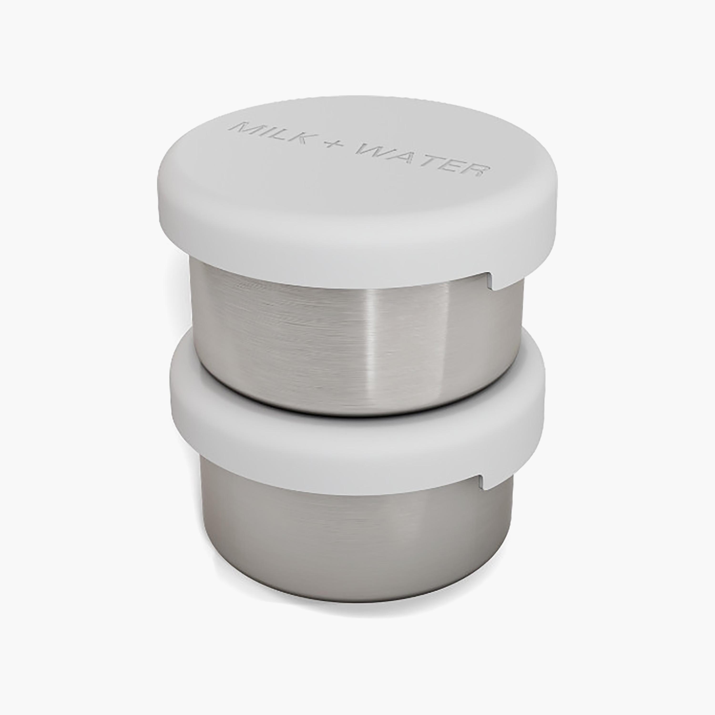 Milk + Water Stainless Steel Formula Pots with Silicone Lid-baby-feeding-mealtimeessentials-image-1