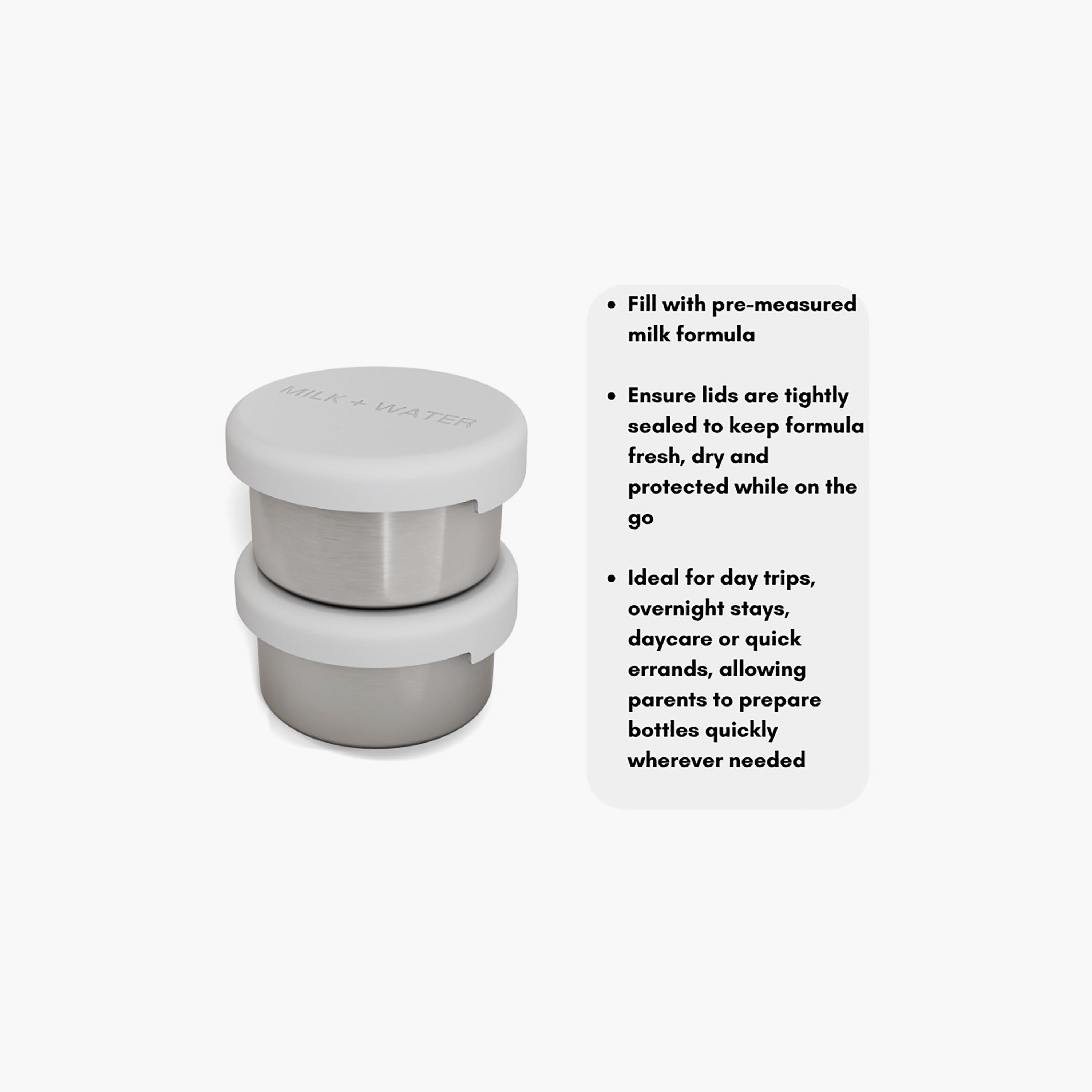 Milk + Water Stainless Steel Formula Pots with Silicone Lid-baby-feeding-mealtimeessentials-image-2