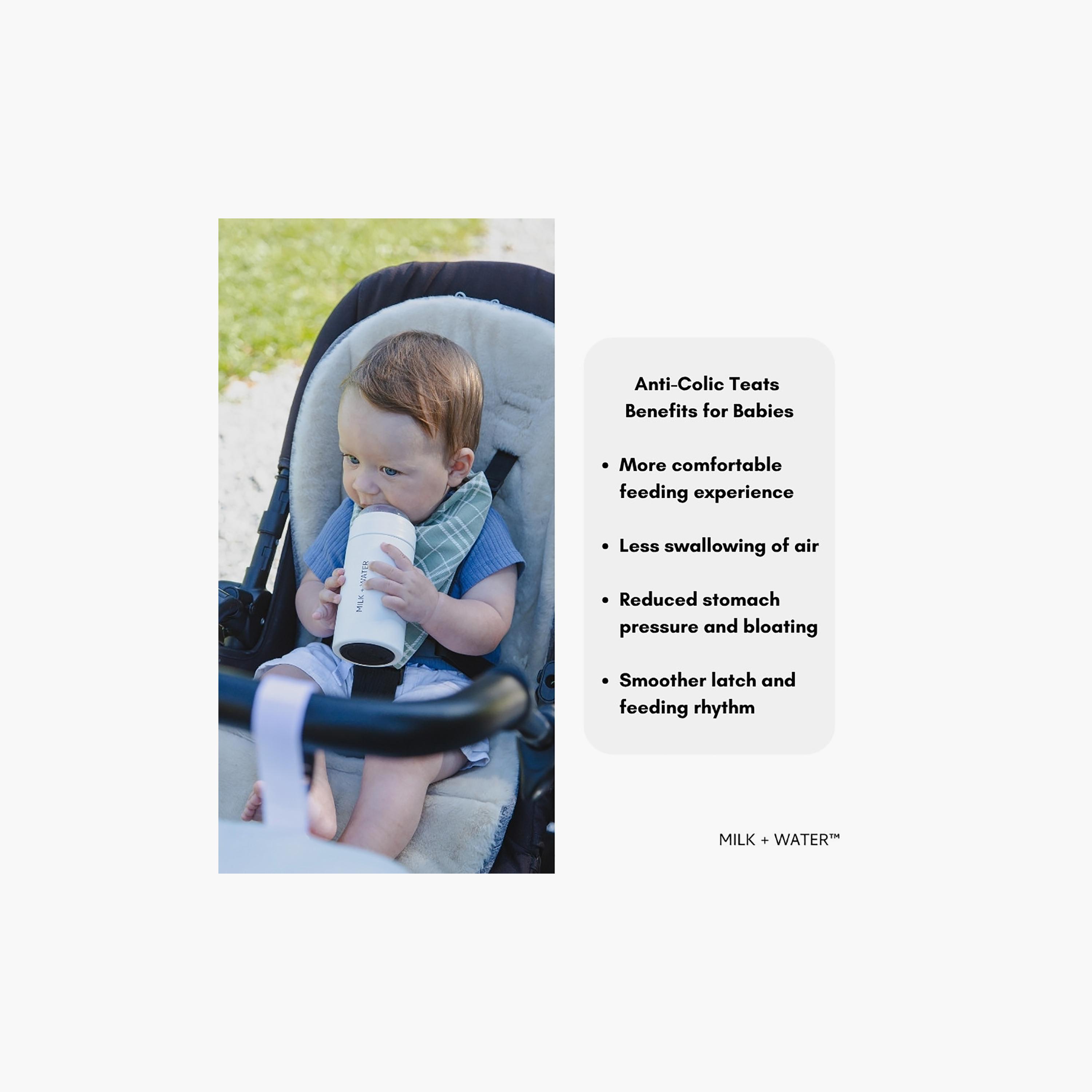 Milk + Water 2-Piece Soft Silicone Teats - Slow Flow-baby-feeding-feedingbottles-bottlesandteats-image-5