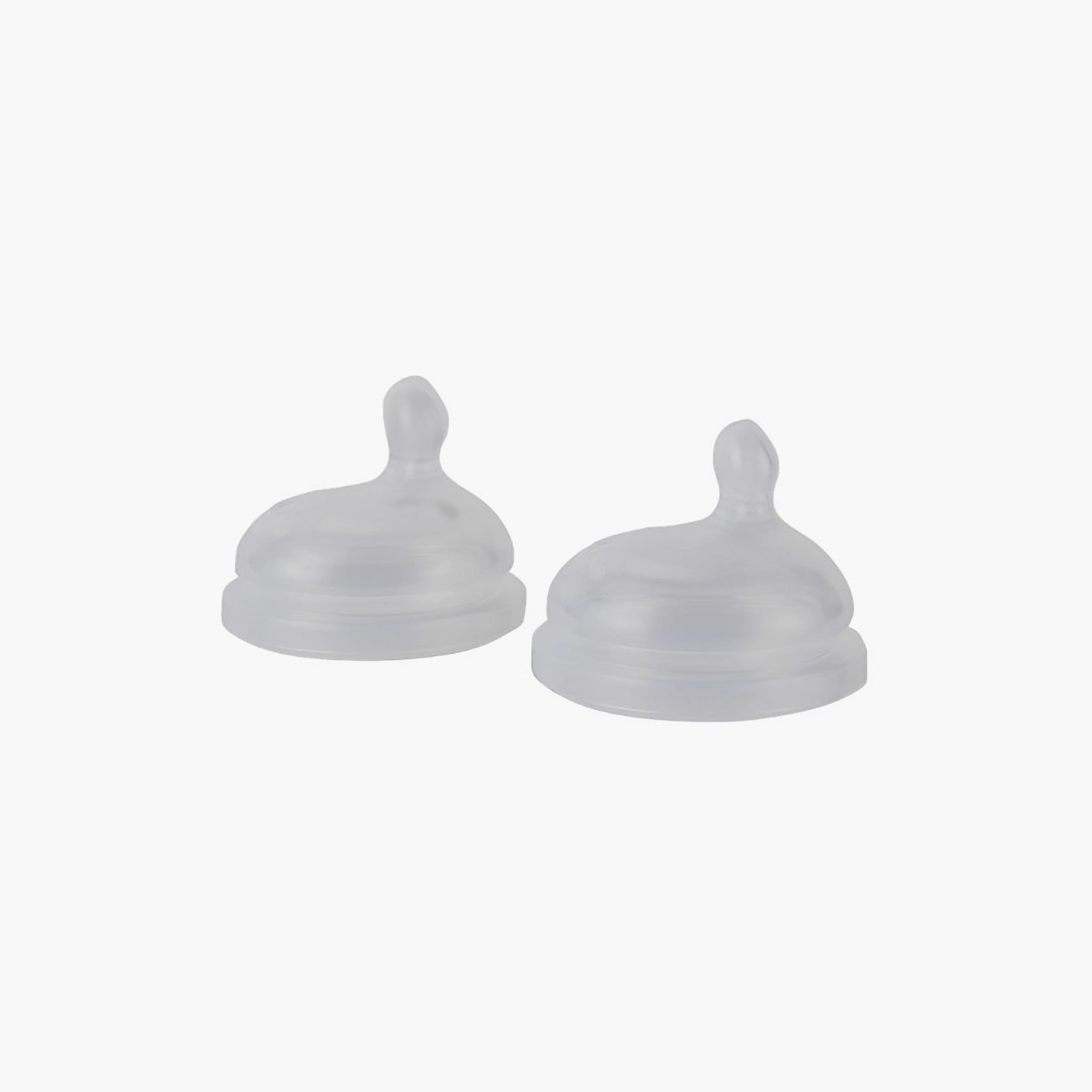 Milk + Water 2-Piece Soft Silicone Teats - Fast Flow-baby-feeding-feedingbottles-bottlesandteats-image-1