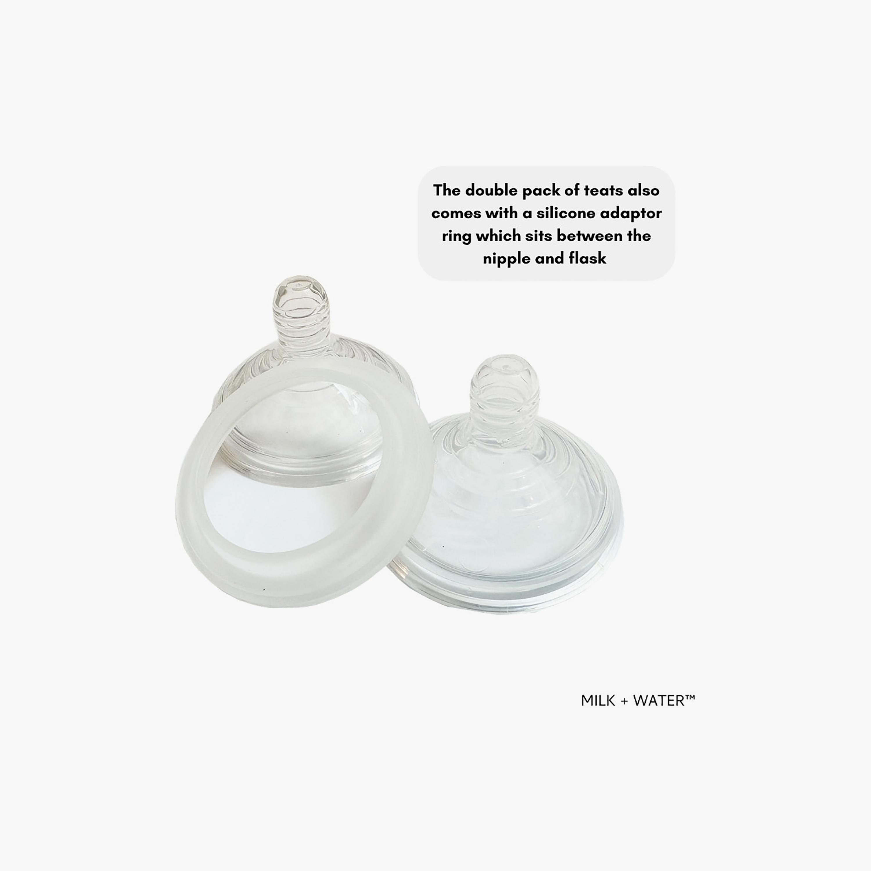 Milk + Water 2-Piece TT Style Teat with Adaptor - Medium Flow-baby-feeding-feedingbottles-bottlesandteats-image-2
