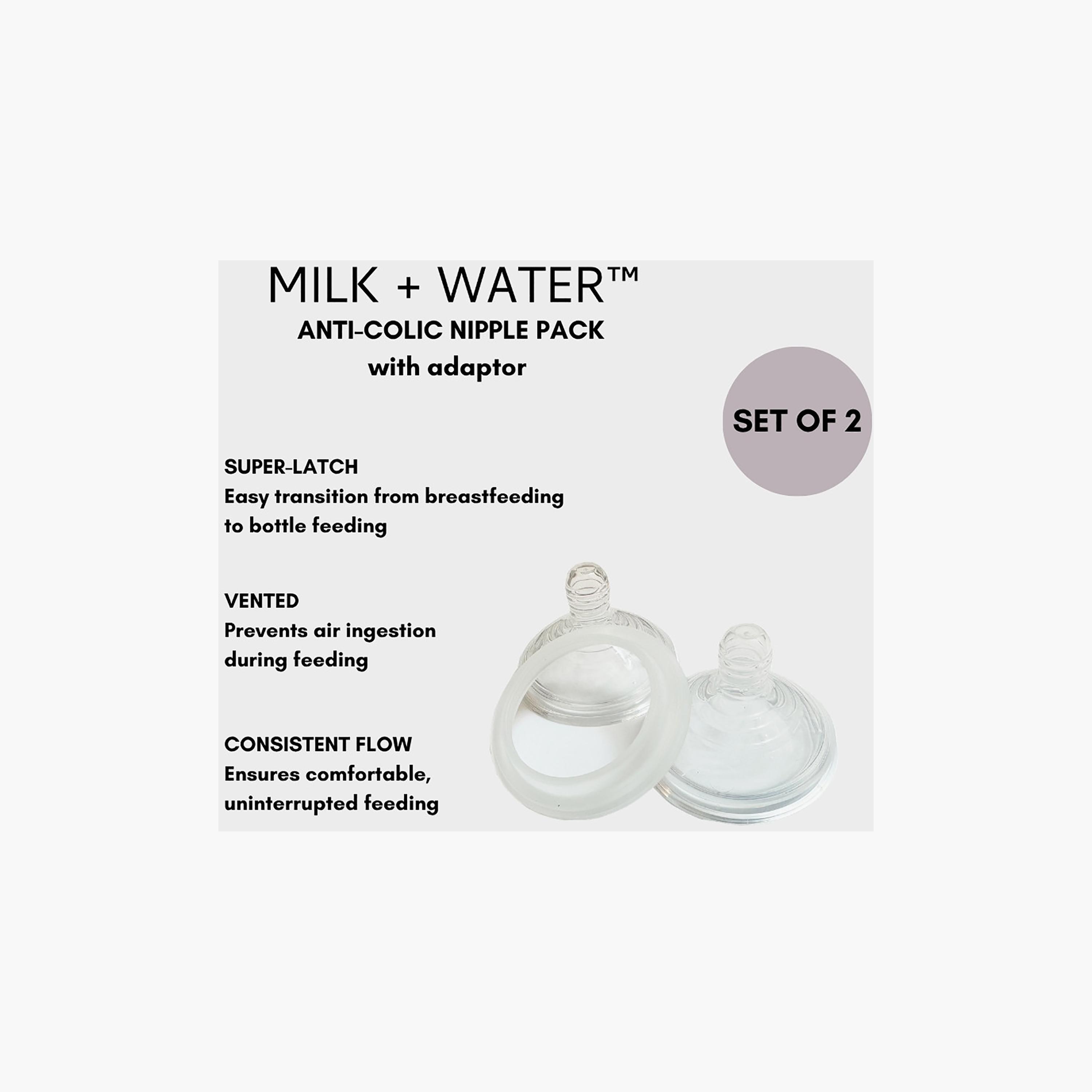 Milk + Water 2-Piece TT Style Teat with Adaptor - Fast Flow-baby-feeding-feedingbottles-bottlesandteats-image-3