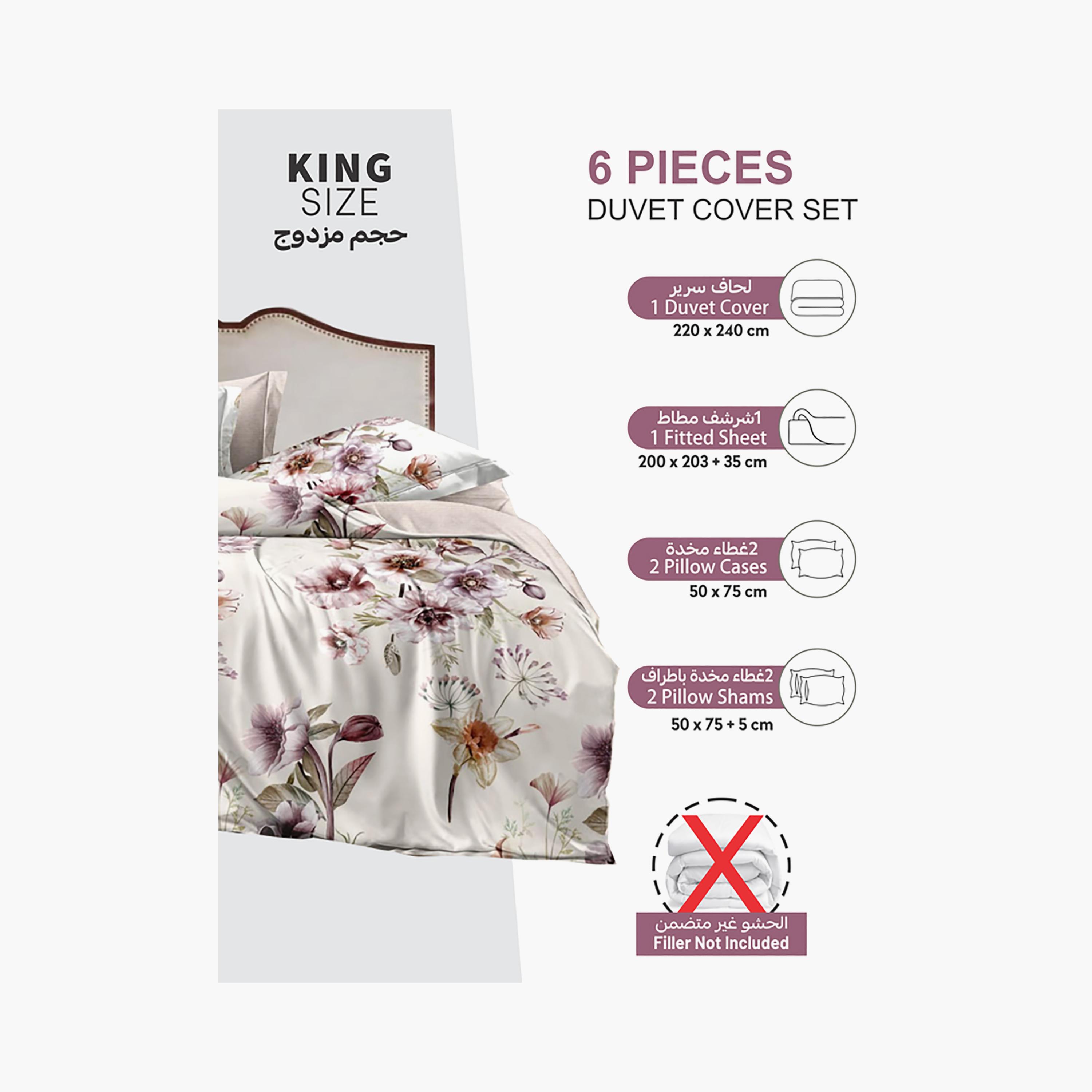 Donetella King Printed Hypoallergenic Breathable Duvet Cover Set - 220X240 Cm-household-bedding-duvetandcovers-duvetcovers-image-3