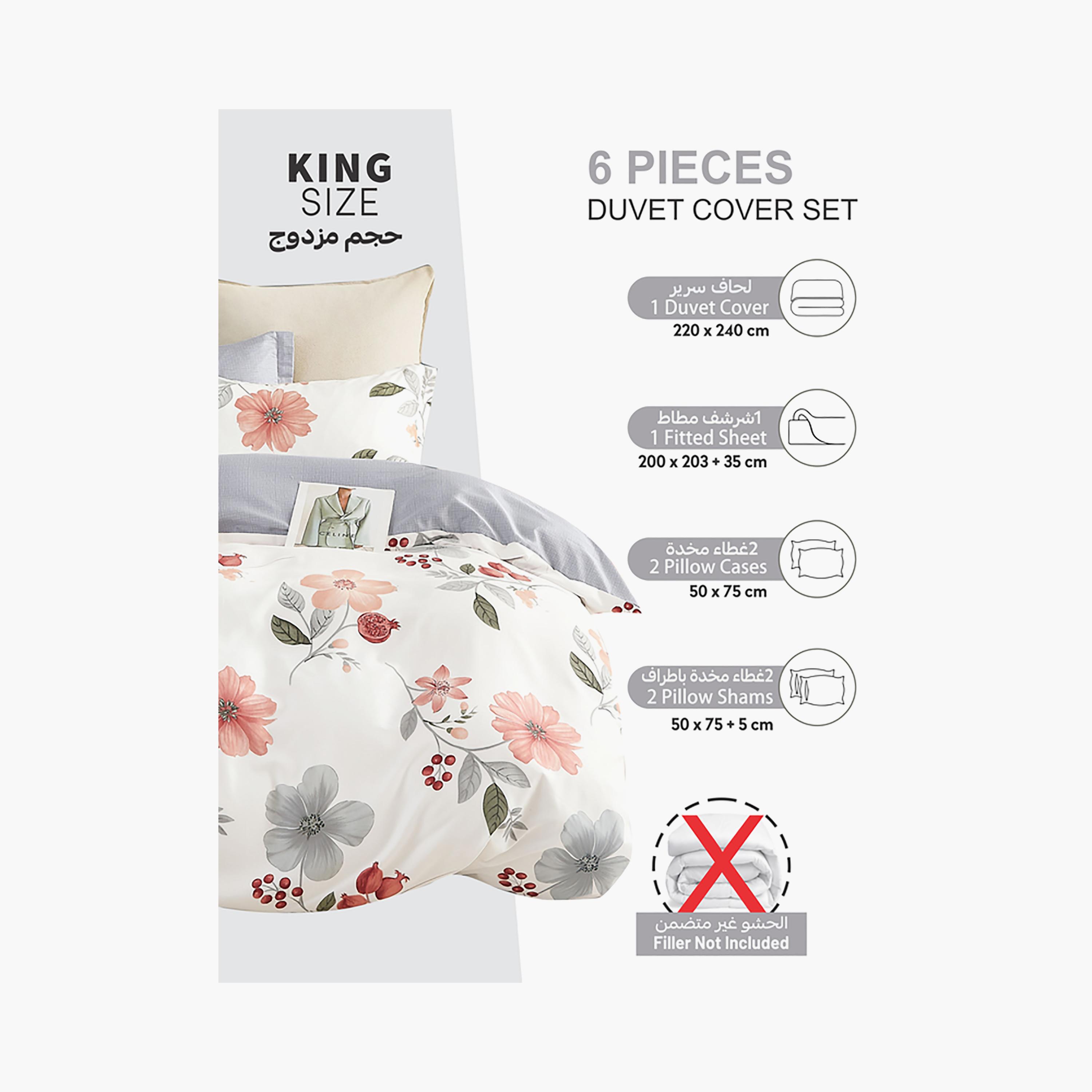 Donetella King Printed Hypoallergenic Breathable Duvet Cover Set - 220X240 Cm-household-bedding-duvetandcovers-duvetcovers-image-3