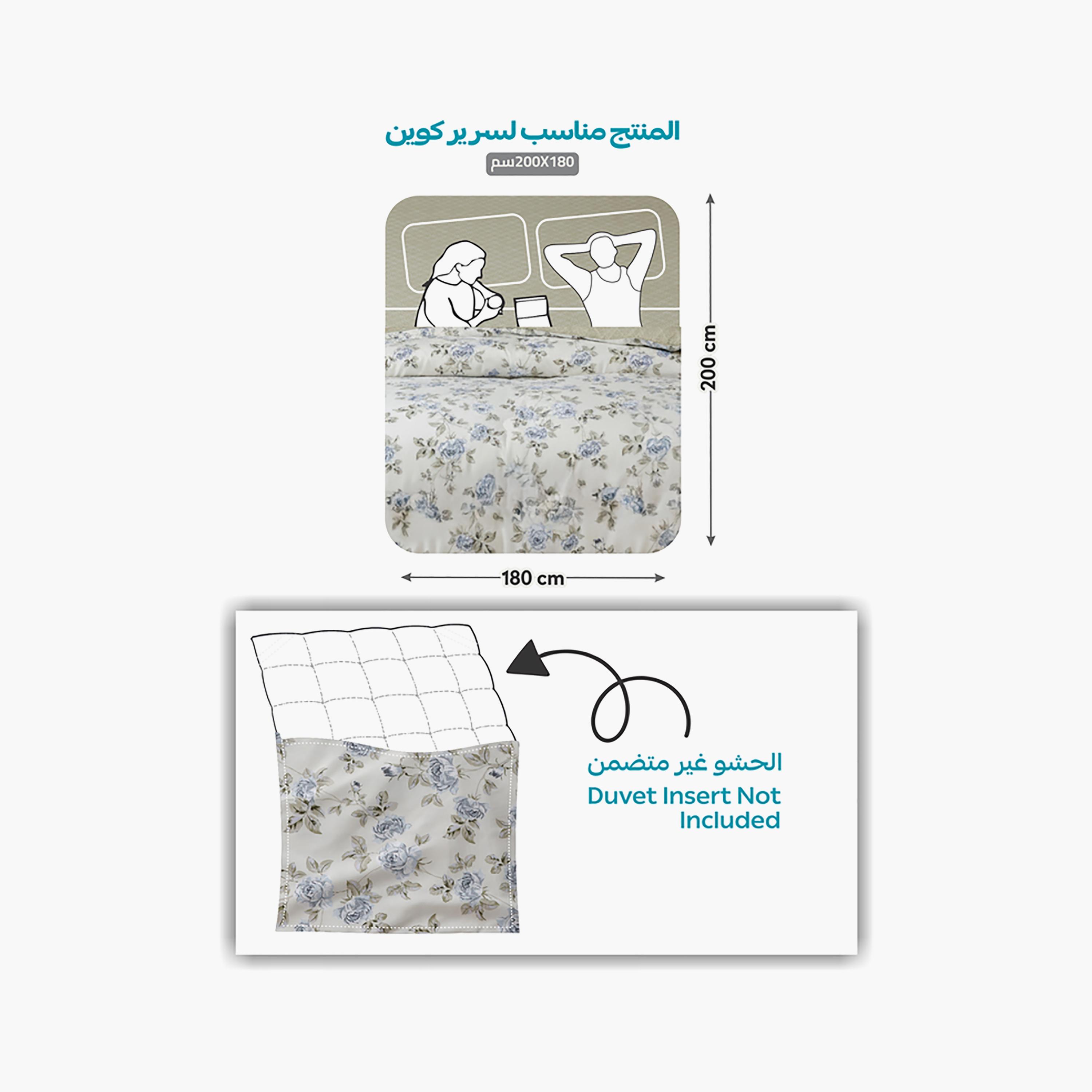 طقم غطاء لحاف دونيتيلا كوين مطبوع مضاد للحساسية عالي الجودة يدوم طويلاً - 200 × 230 سم-household-bedding-duvetandcovers-duvetcovers-image-3