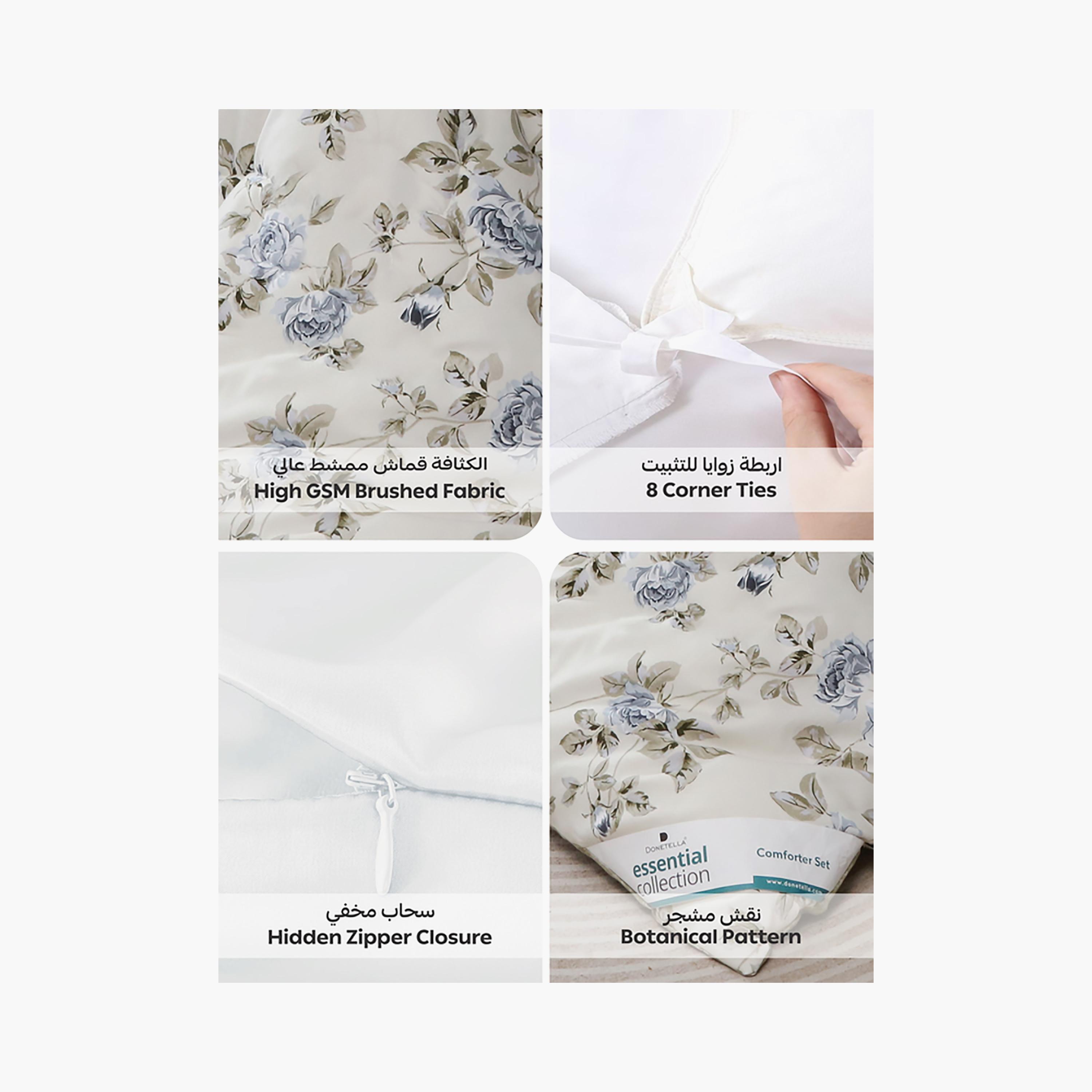 طقم غطاء لحاف دونيتيلا كوين مطبوع مضاد للحساسية عالي الجودة يدوم طويلاً - 200 × 230 سم-household-bedding-duvetandcovers-duvetcovers-image-5