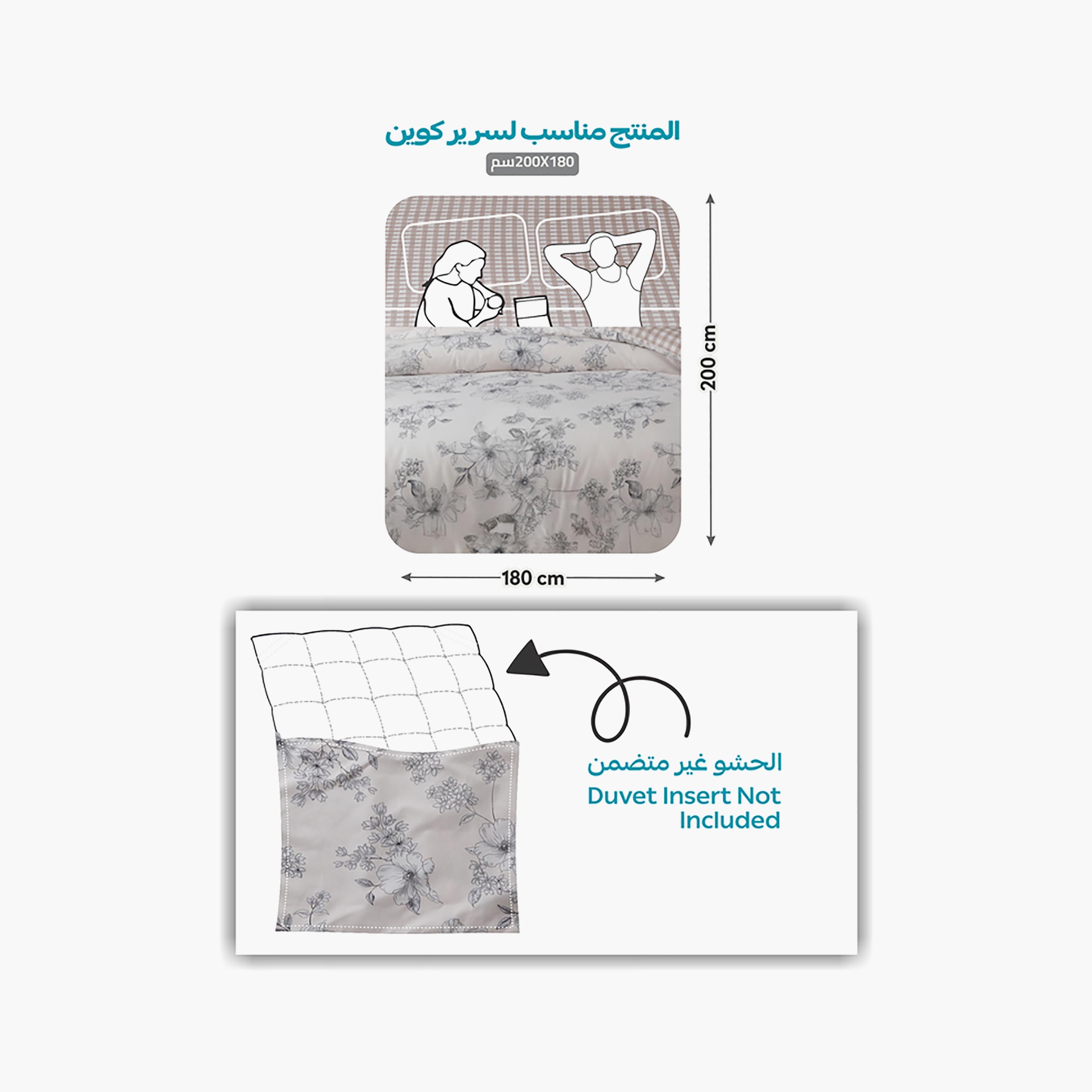 طقم غطاء لحاف دونيتيلا كوين مطبوع مضاد للحساسية عالي الجودة يدوم طويلاً - 200 × 230 سم-household-bedding-duvetandcovers-duvetcovers-image-3