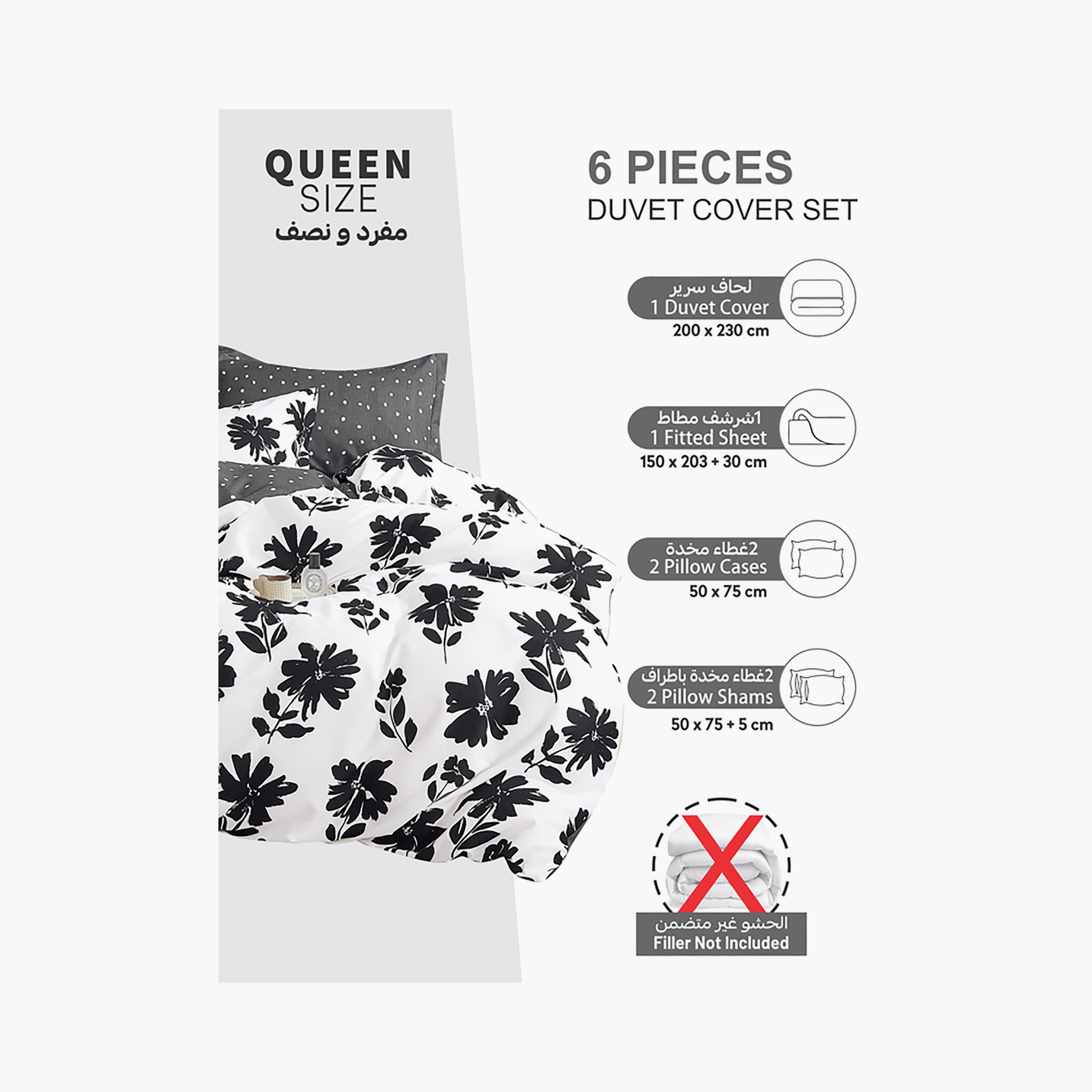 طقم غطاء لحاف دونيتيلا كوين مطبوع مضاد للحساسية عالي الجودة يدوم طويلاً - 200 × 230 سم-household-bedding-duvetandcovers-duvetcovers-image-3