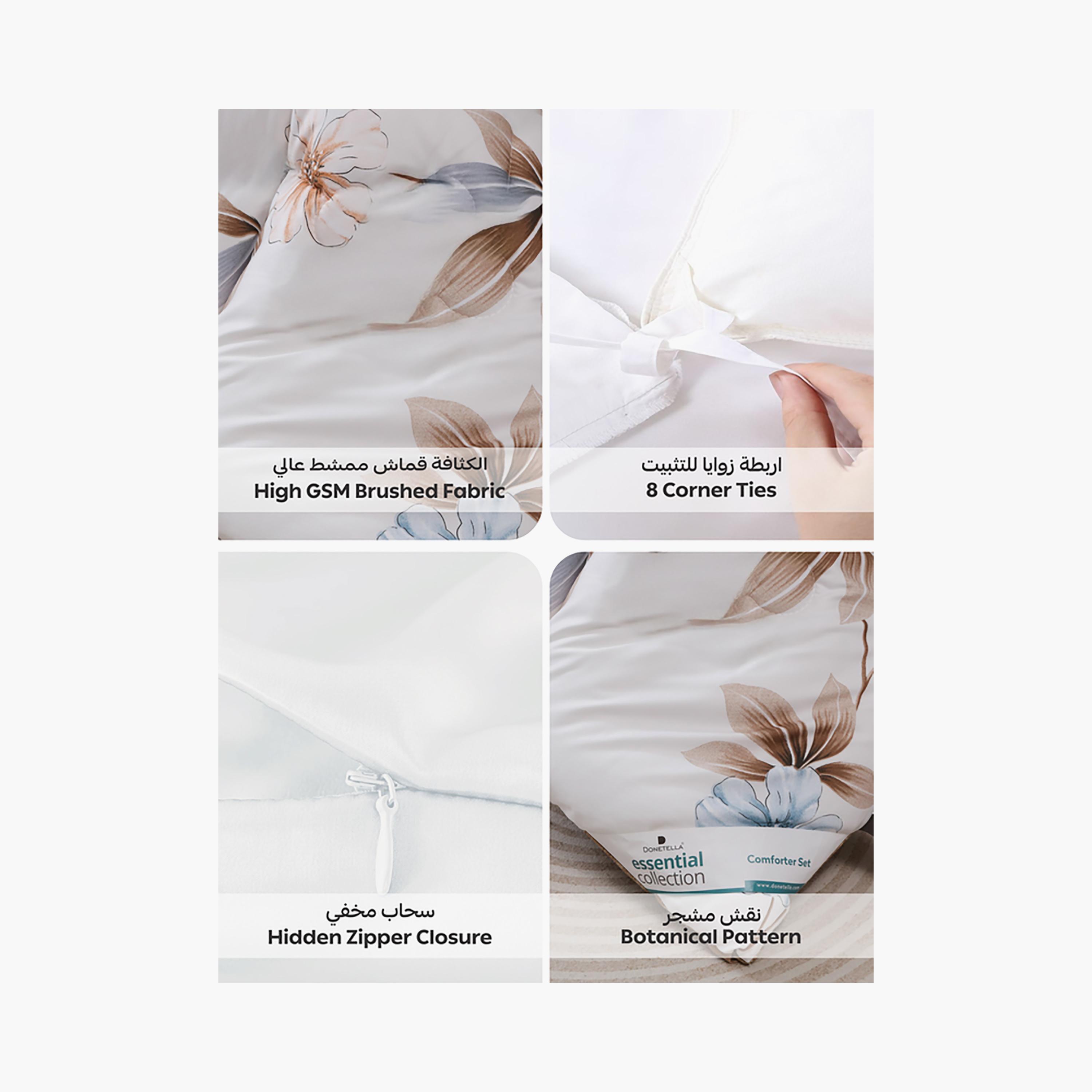 Donetella Queen Printed Hypoallergenic Reversible Duvet Cover Set - 200X230 Cm-household-bedding-duvetandcovers-duvetcovers-image-5
