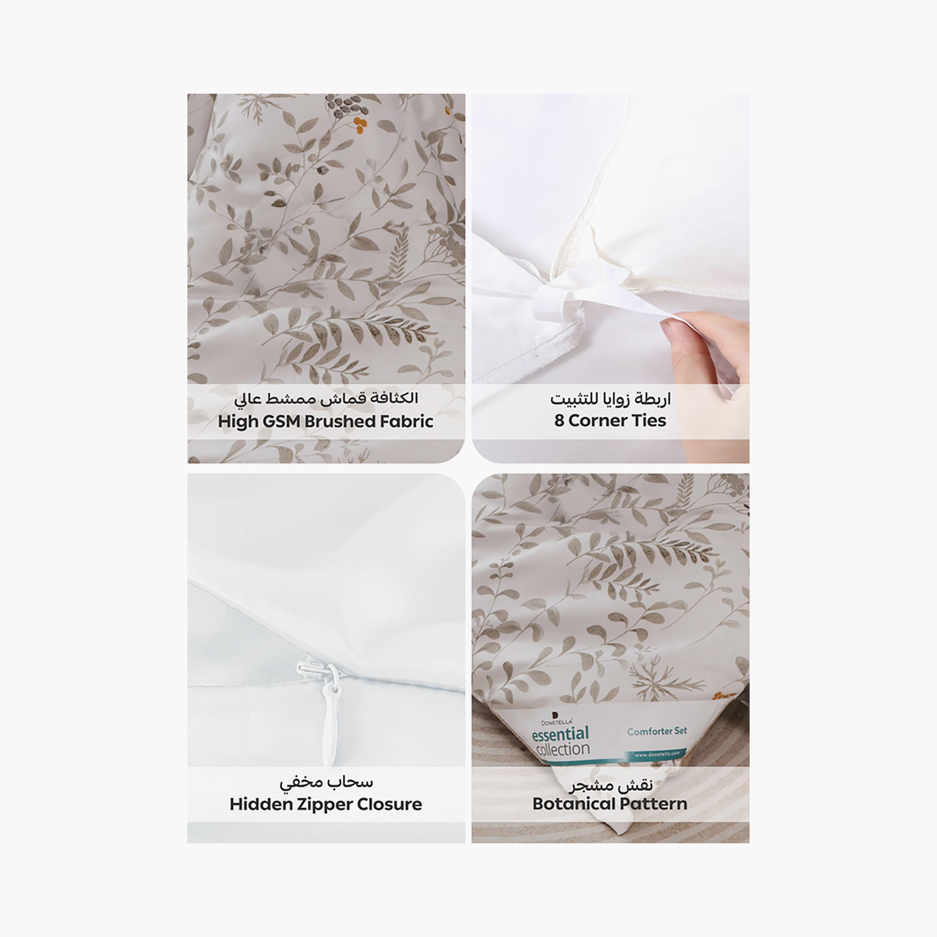 Donetella Queen Printed Hypoallergenic Reversible Duvet Cover Set - 200X230 Cm-household-bedding-duvetandcovers-duvetcovers-image-5