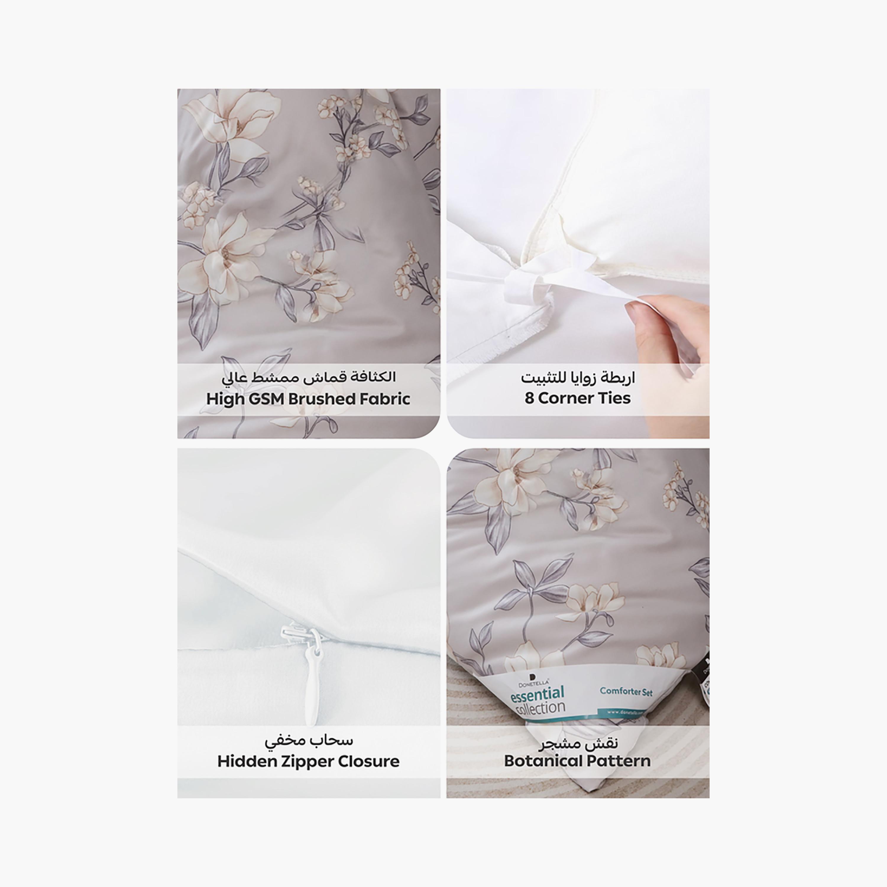 Donetella Queen Printed Hypoallergenic Reversible Duvet Cover Set - 200X230 Cm-household-bedding-duvetandcovers-duvetcovers-image-5