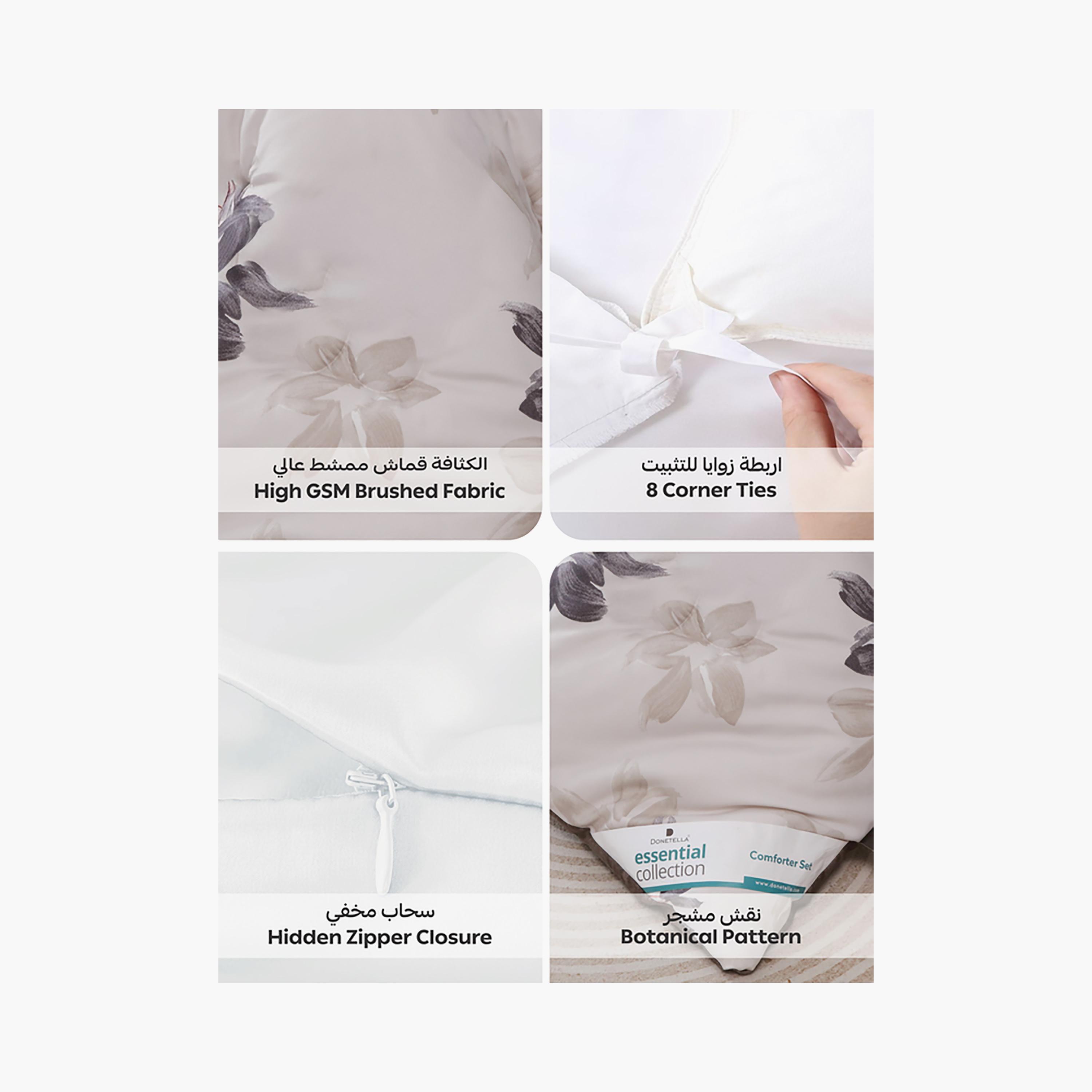 Donetella Queen Printed Hypoallergenic Reversible Duvet Cover Set - 200X230 Cm-household-bedding-duvetandcovers-duvetcovers-image-5
