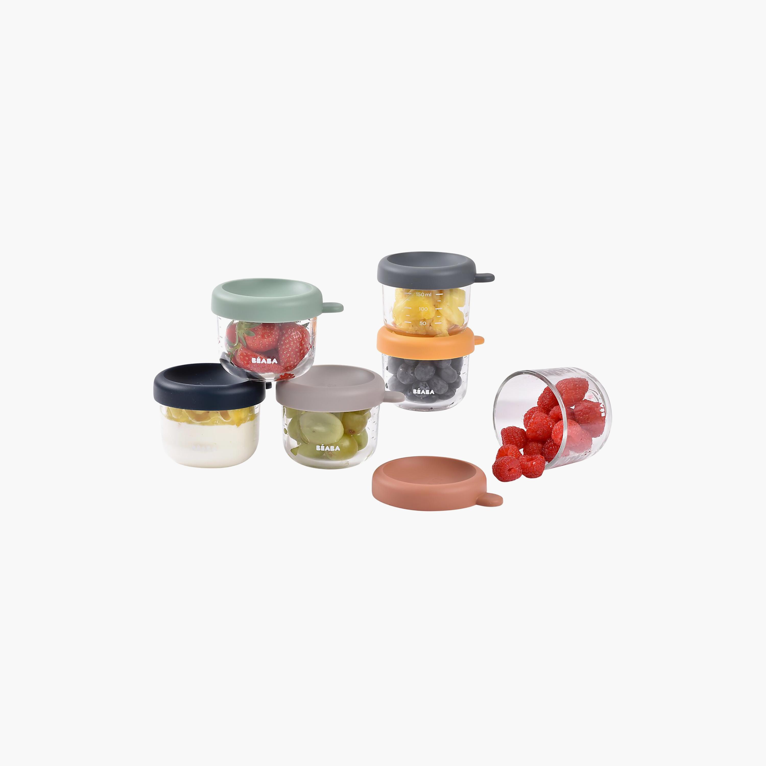 طقم حافظات طعام زجاجية من بيابا - 6 قطع × 150 مل-baby-feeding-mealtimeessentials-image-10