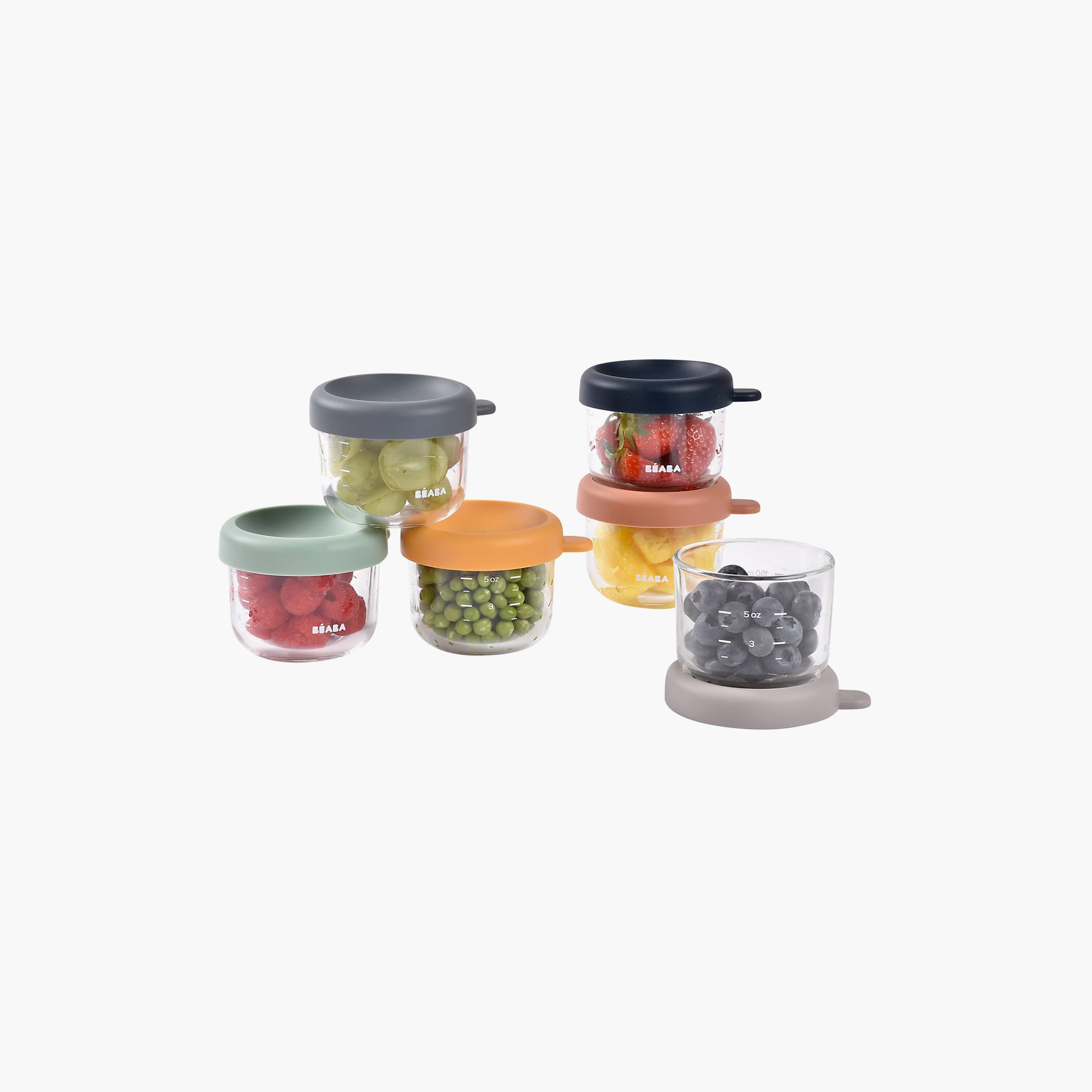 طقم حافظات طعام زجاجية من بيابا - 6 قطع × 150 مل-baby-feeding-mealtimeessentials-image-12