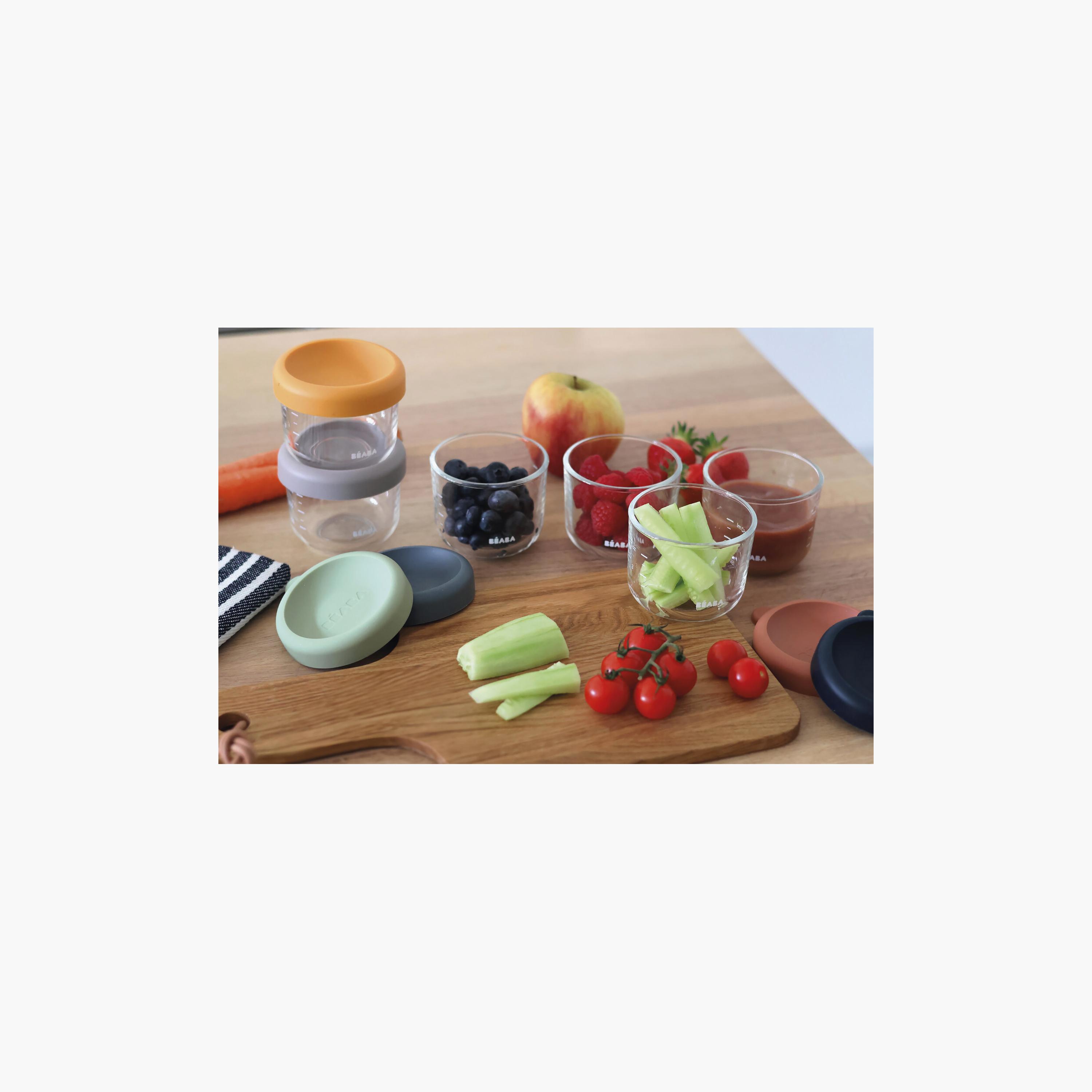 طقم حافظات طعام زجاجية من بيابا - 6 قطع × 150 مل-baby-feeding-mealtimeessentials-image-4