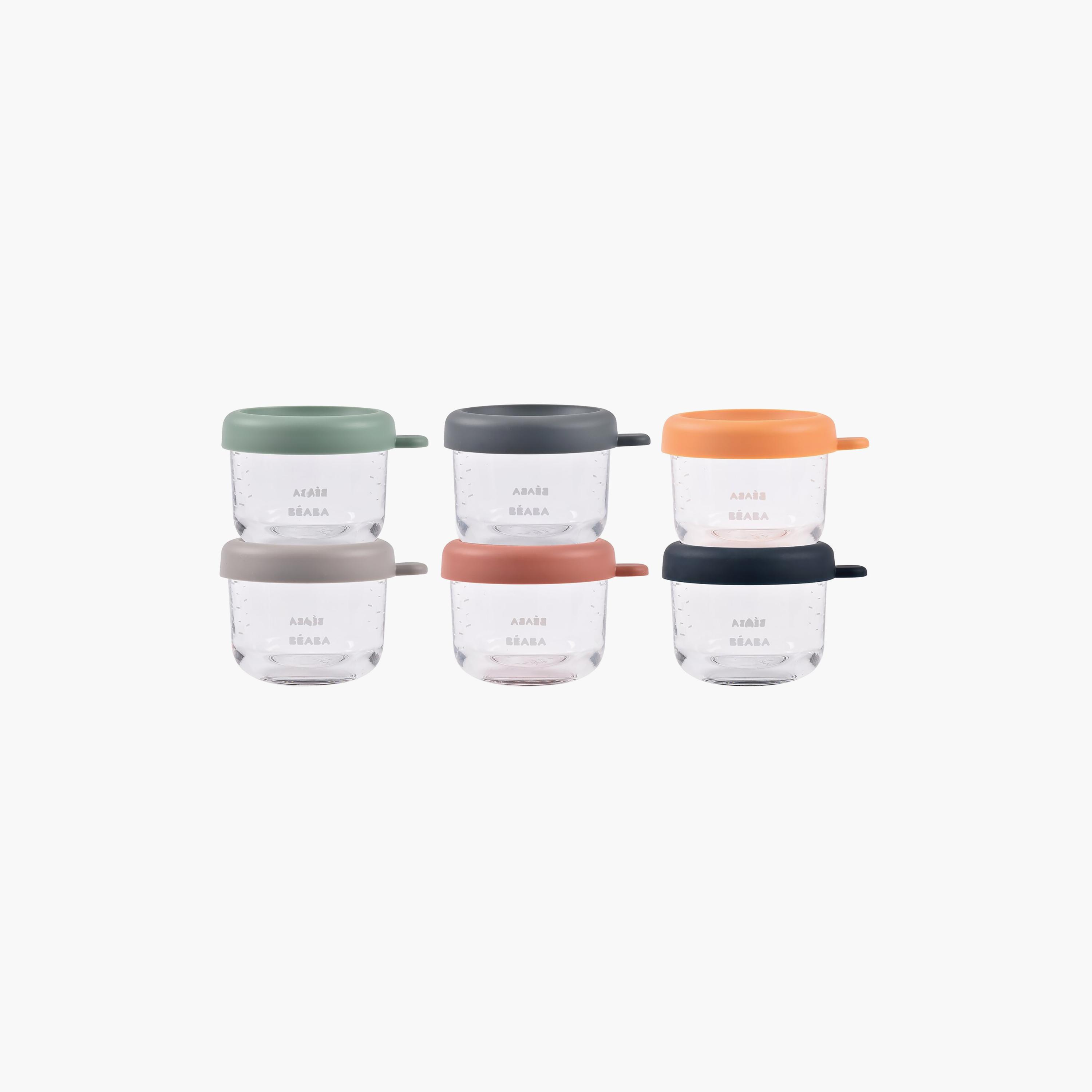 طقم حافظات طعام زجاجية من بيابا - 6 قطع × 150 مل-baby-feeding-mealtimeessentials-image-6