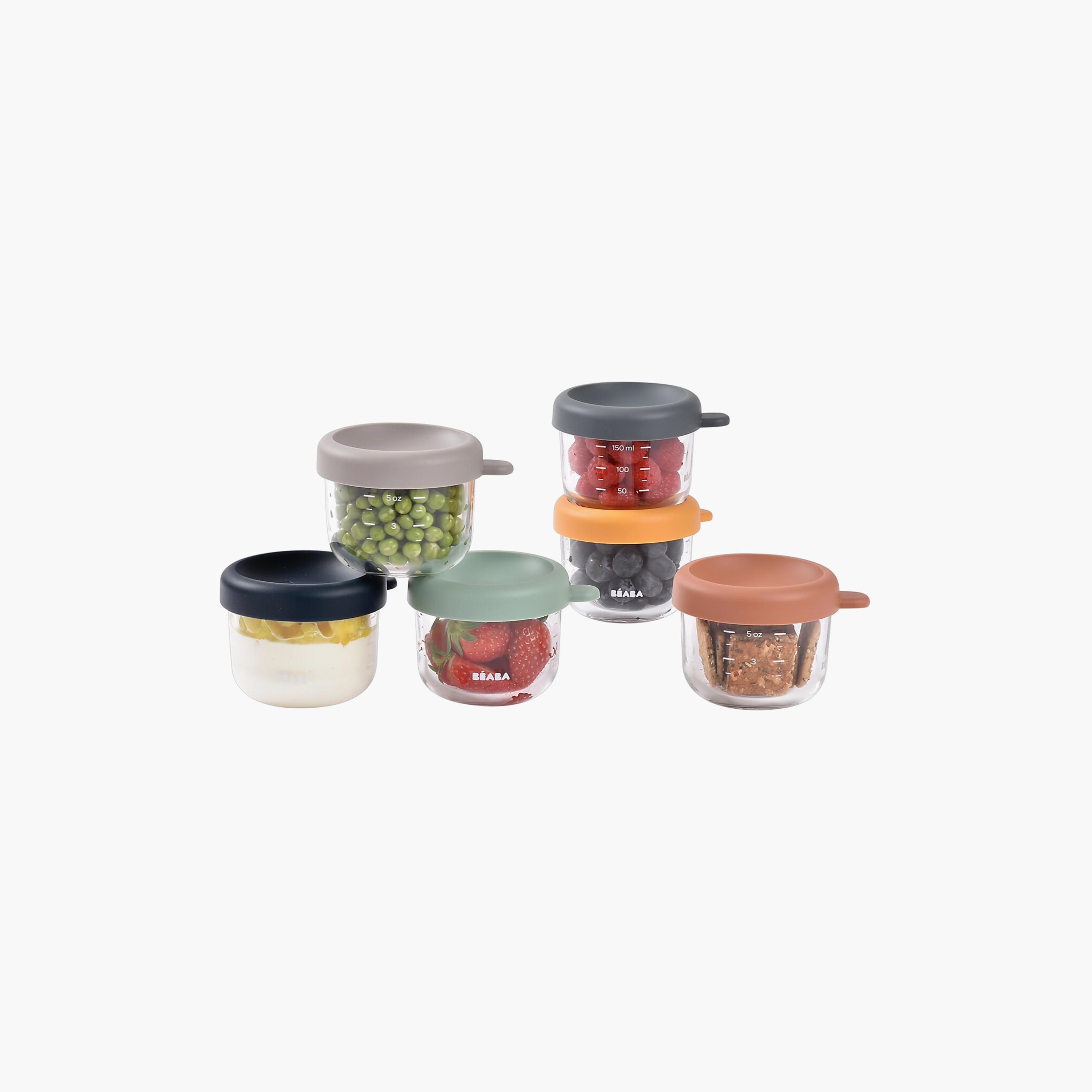 طقم حافظات طعام زجاجية من بيابا - 6 قطع × 150 مل-baby-feeding-mealtimeessentials-image-7