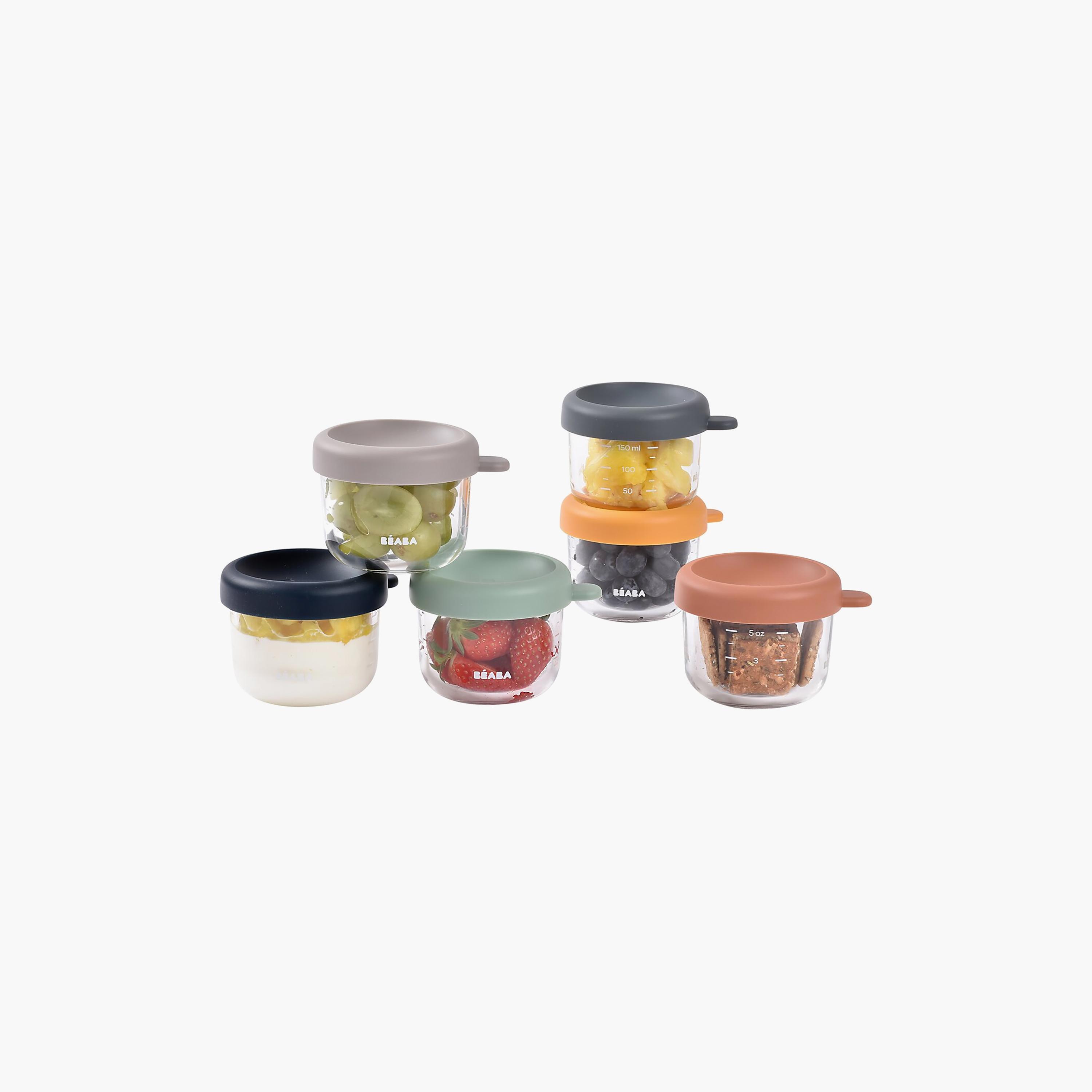 طقم حافظات طعام زجاجية من بيابا - 6 قطع × 150 مل-baby-feeding-mealtimeessentials-image-8