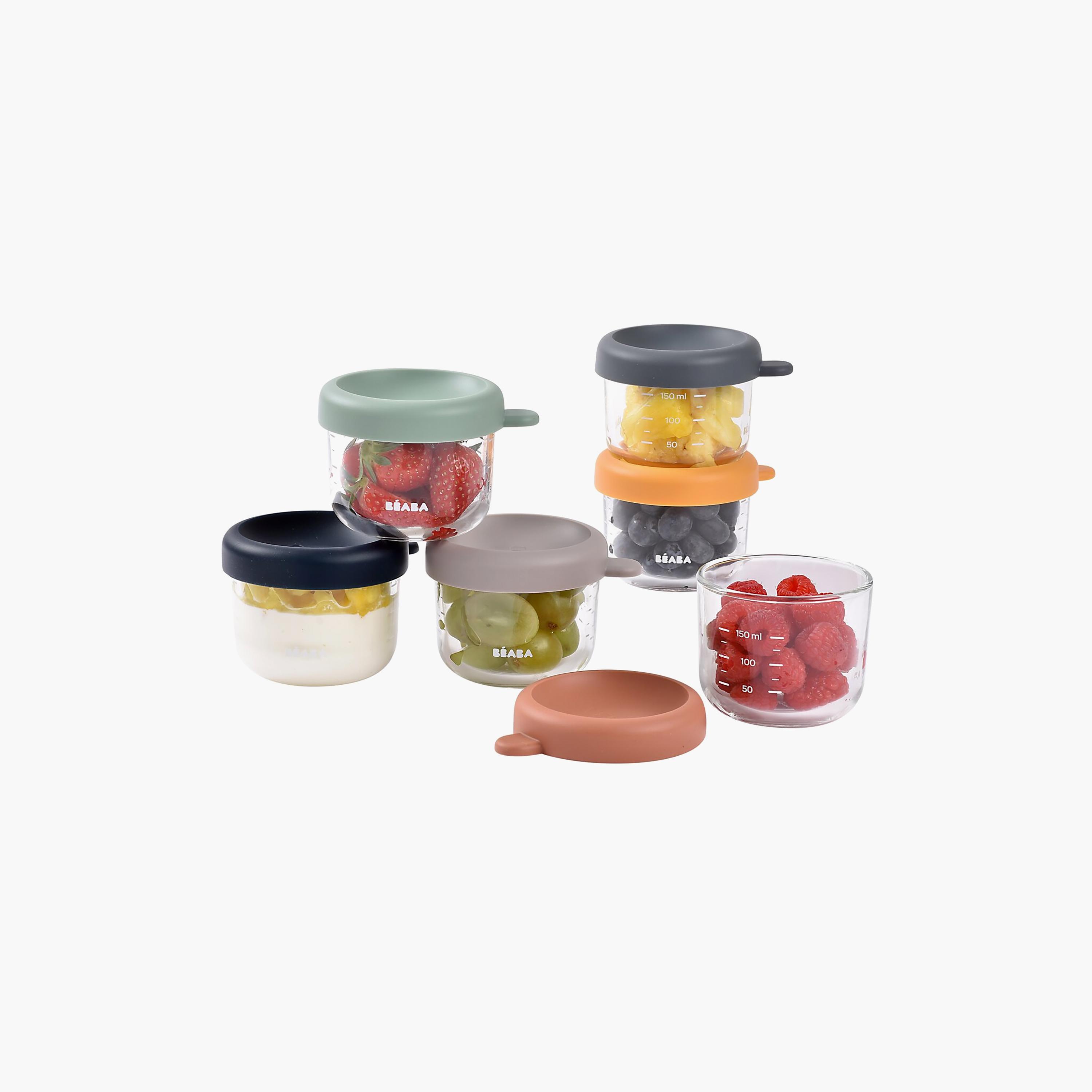 طقم حافظات طعام زجاجية من بيابا - 6 قطع × 150 مل-baby-feeding-mealtimeessentials-image-9