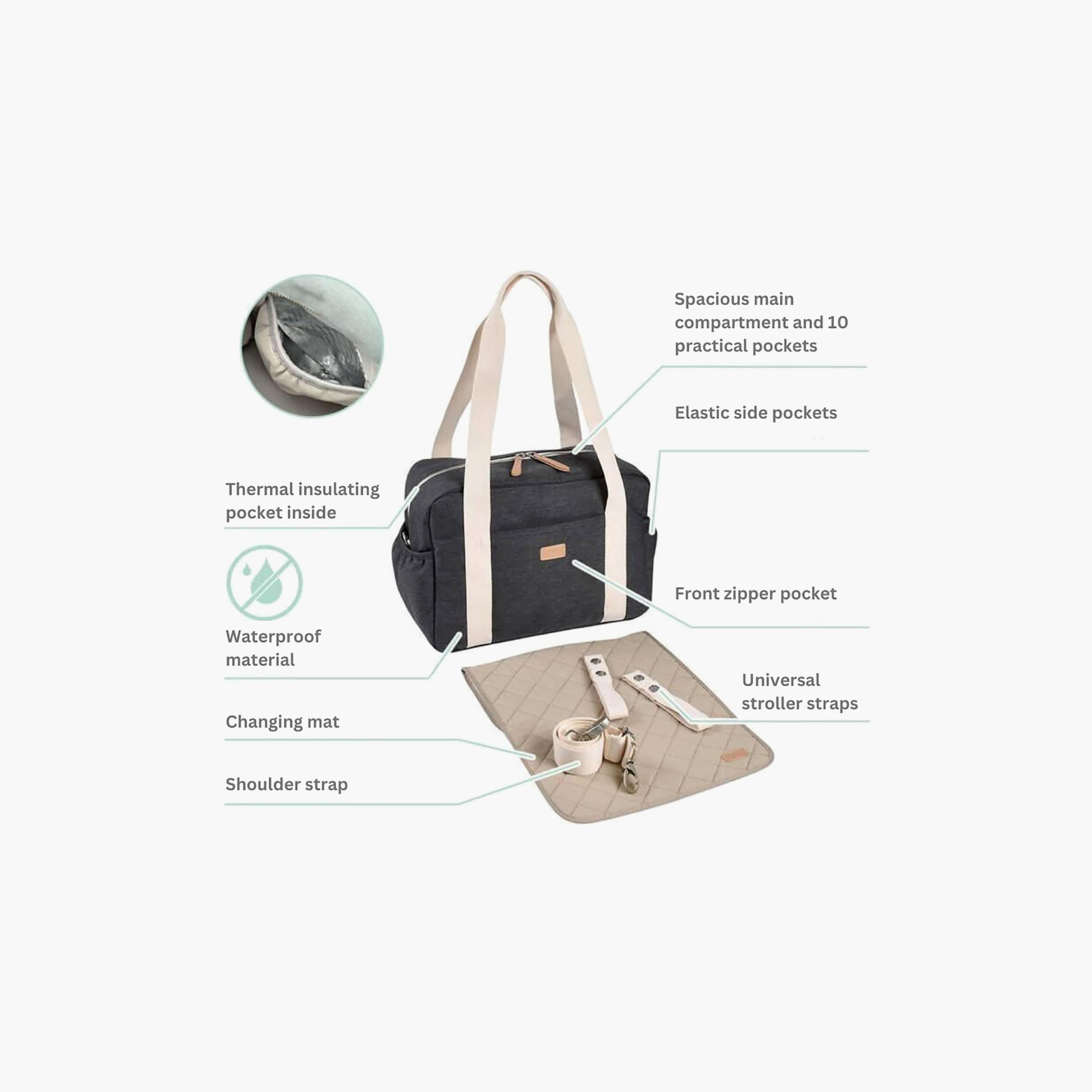 حقيبة حفاضات وتغيير للأطفال (باريس) من بيابا-baby-gear-diaperbags-image-2