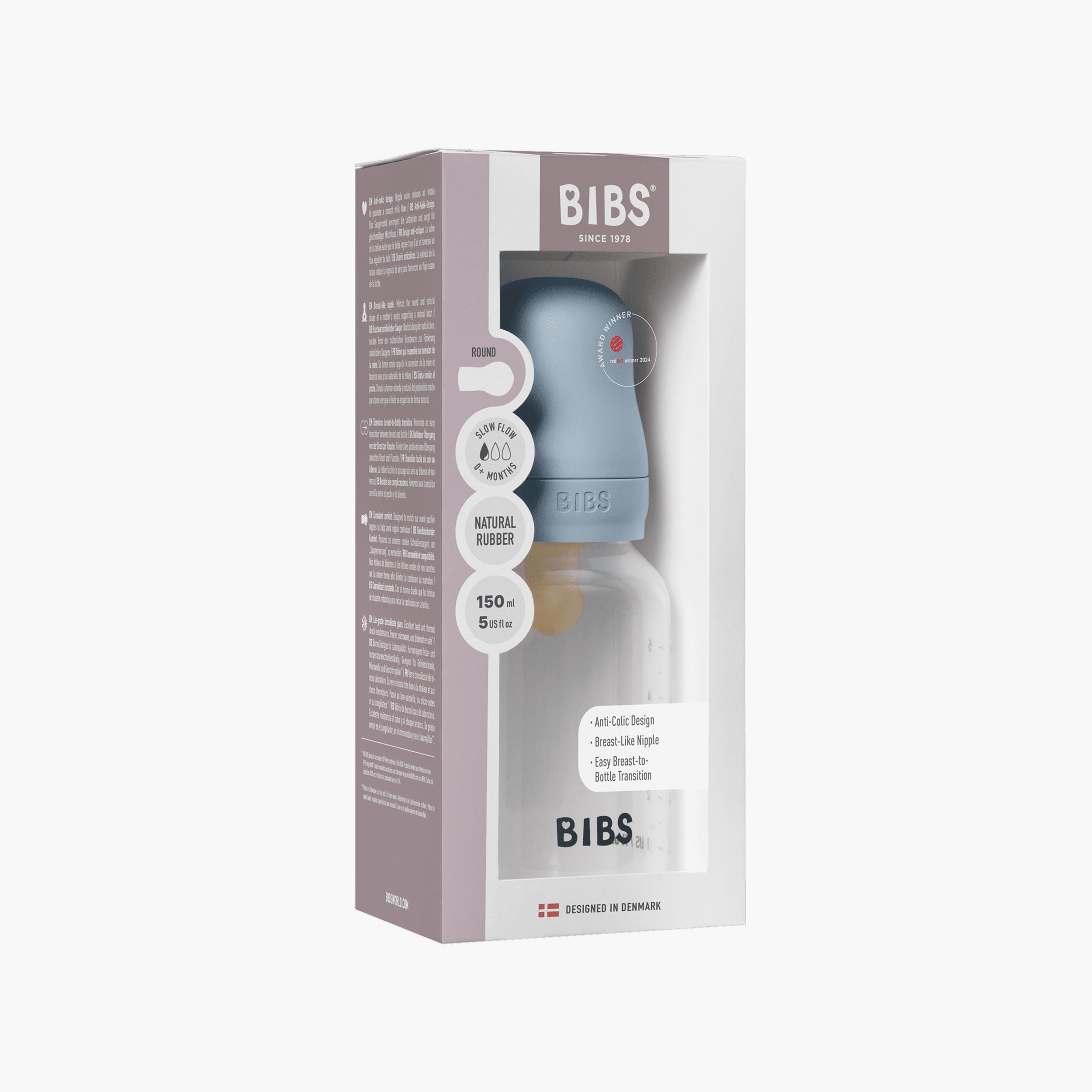 Bibs Natural Rubber Slow Flow Feeding Bottle Set - 150 ml-baby-feeding-feedingbottles-bottlesandteats-image-4