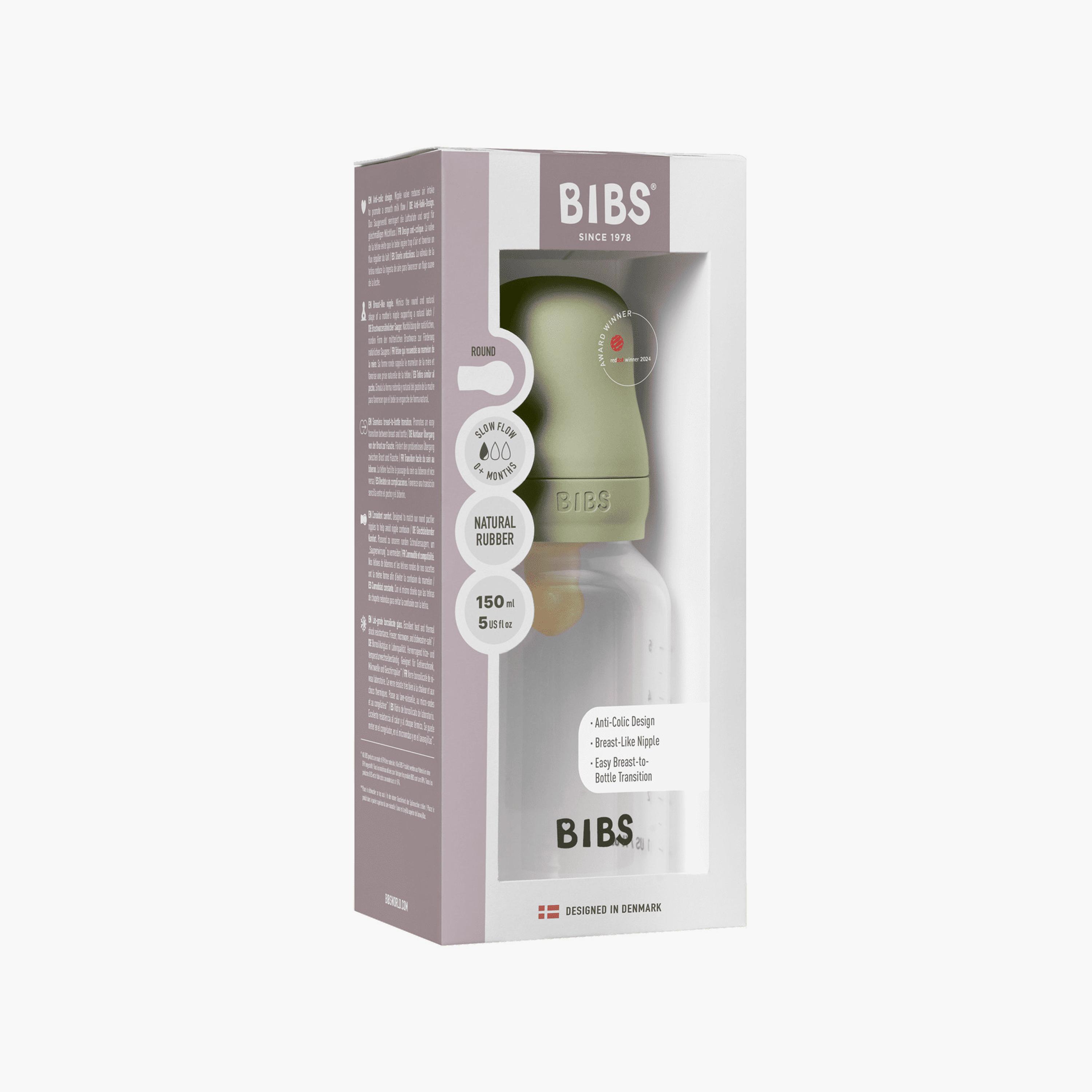 Bibs Natural Rubber Slow Flow Feeding Bottle Set - 150 ml-baby-feeding-feedingbottles-bottlesandteats-image-4