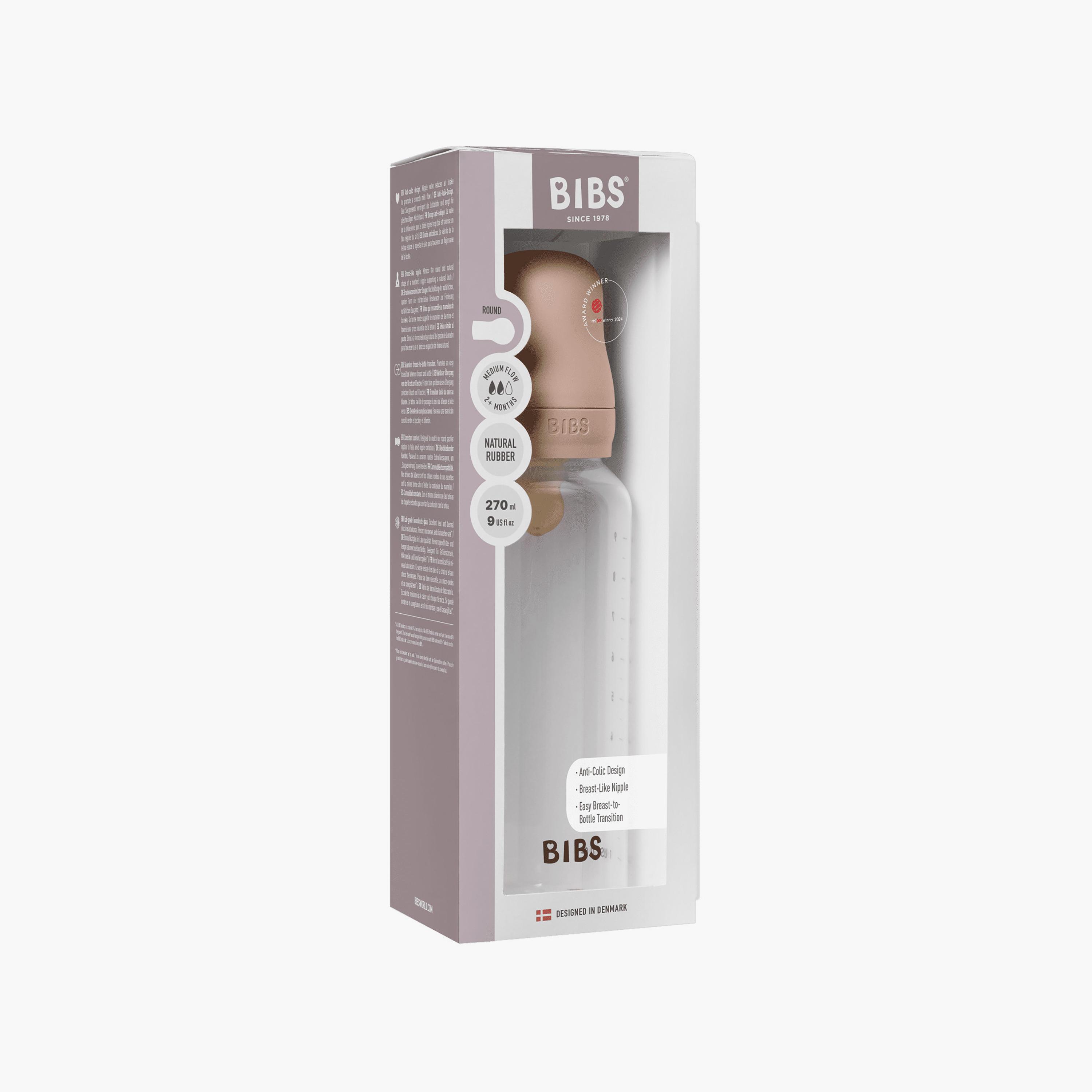 Bibs Natural Rubber Medium Flow Feeding Bottle Set - 270 ml-baby-feeding-feedingbottles-bottlesandteats-image-3