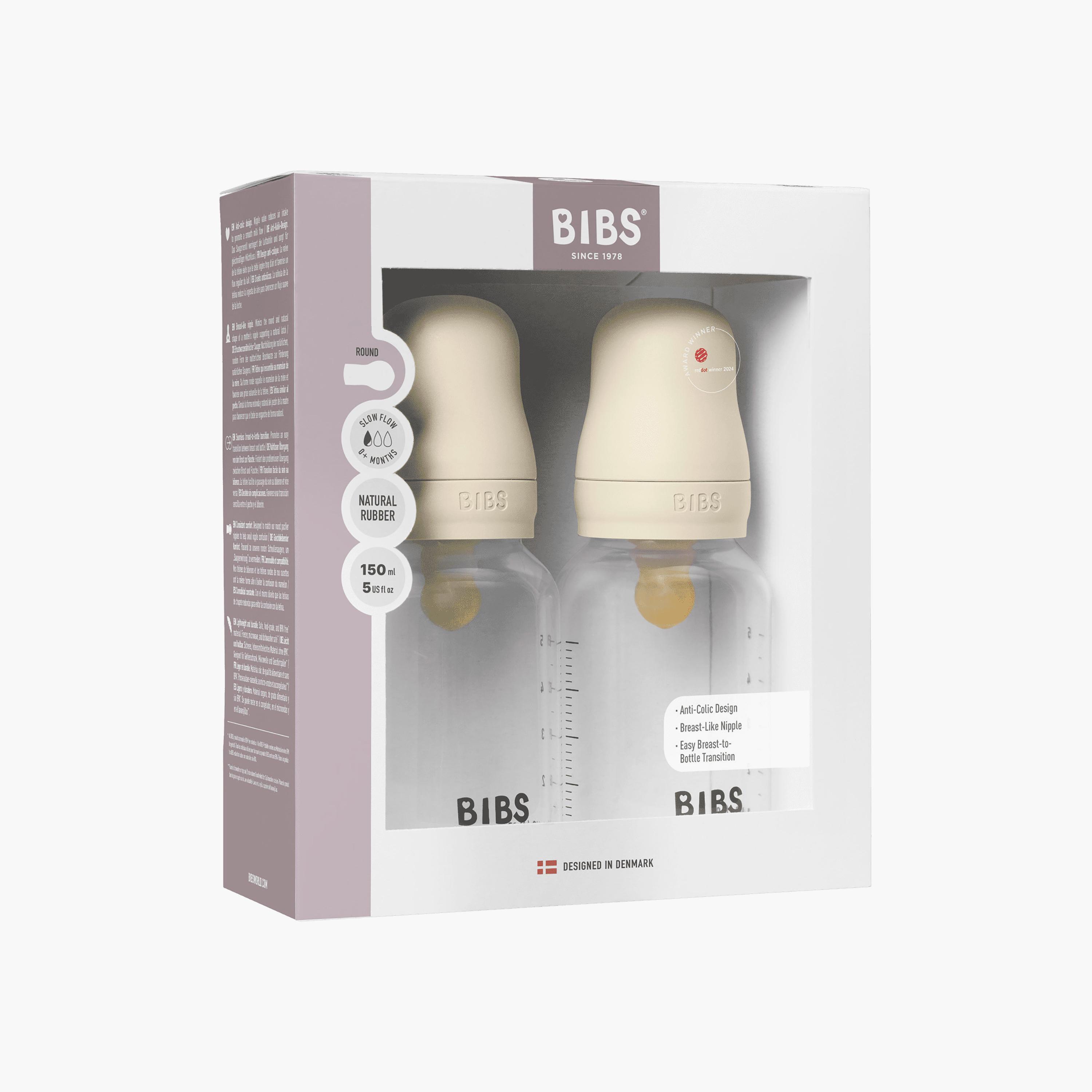Bibs 2-Piece Natural Rubber Slow Flow Feeding Bottle Set - 150 ml-baby-feeding-feedingbottles-bottlesandteats-image-3