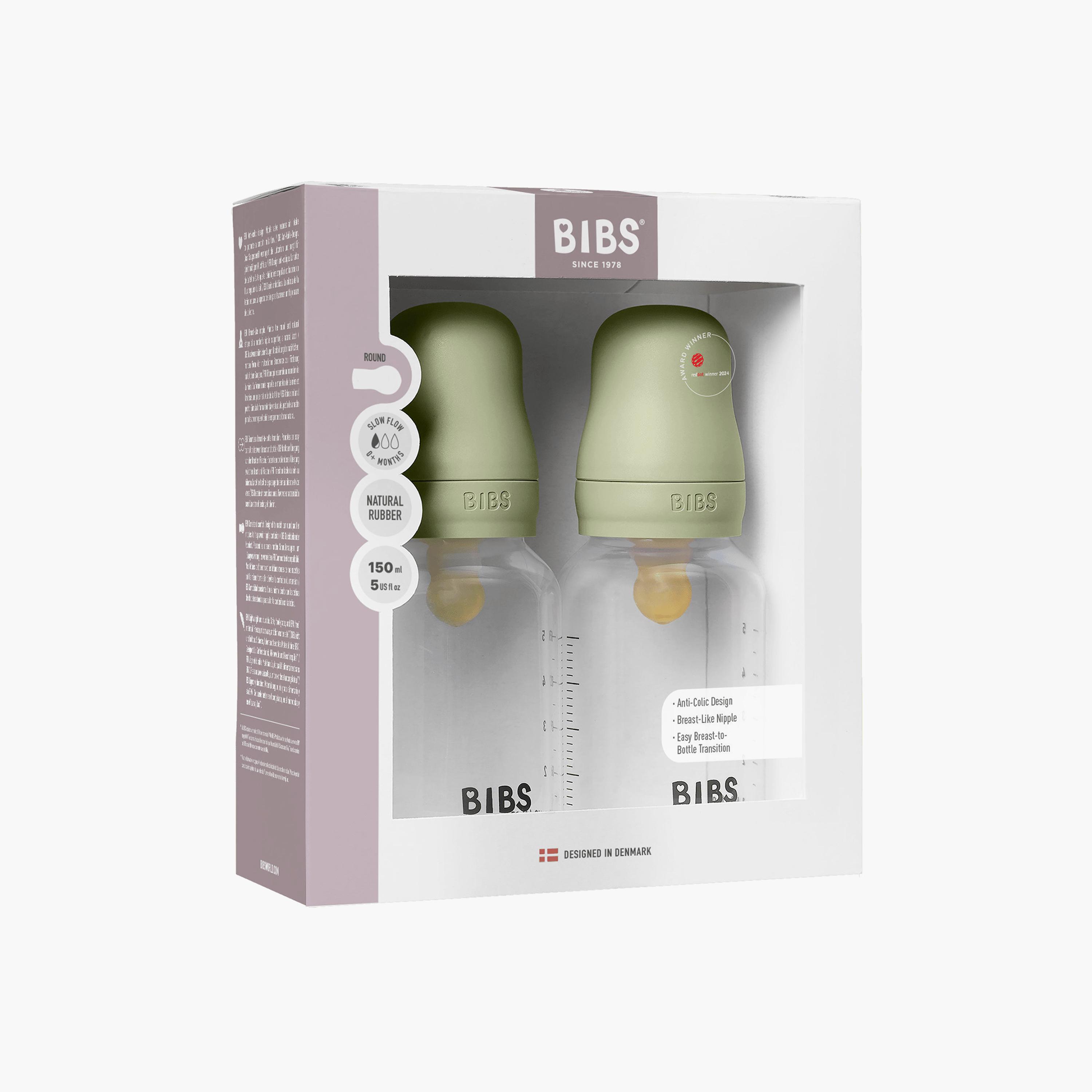 Bibs 2-Piece Natural Rubber Slow Flow Feeding Bottle Set - 150 ml-baby-feeding-feedingbottles-bottlesandteats-image-3